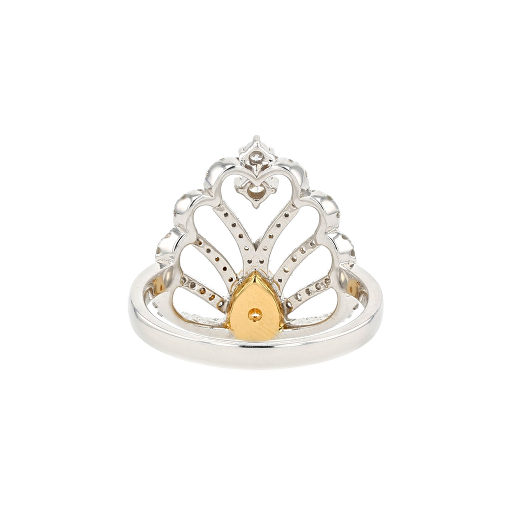 18KG 0.52ct Natural Untreated Yellow Diamond Ring