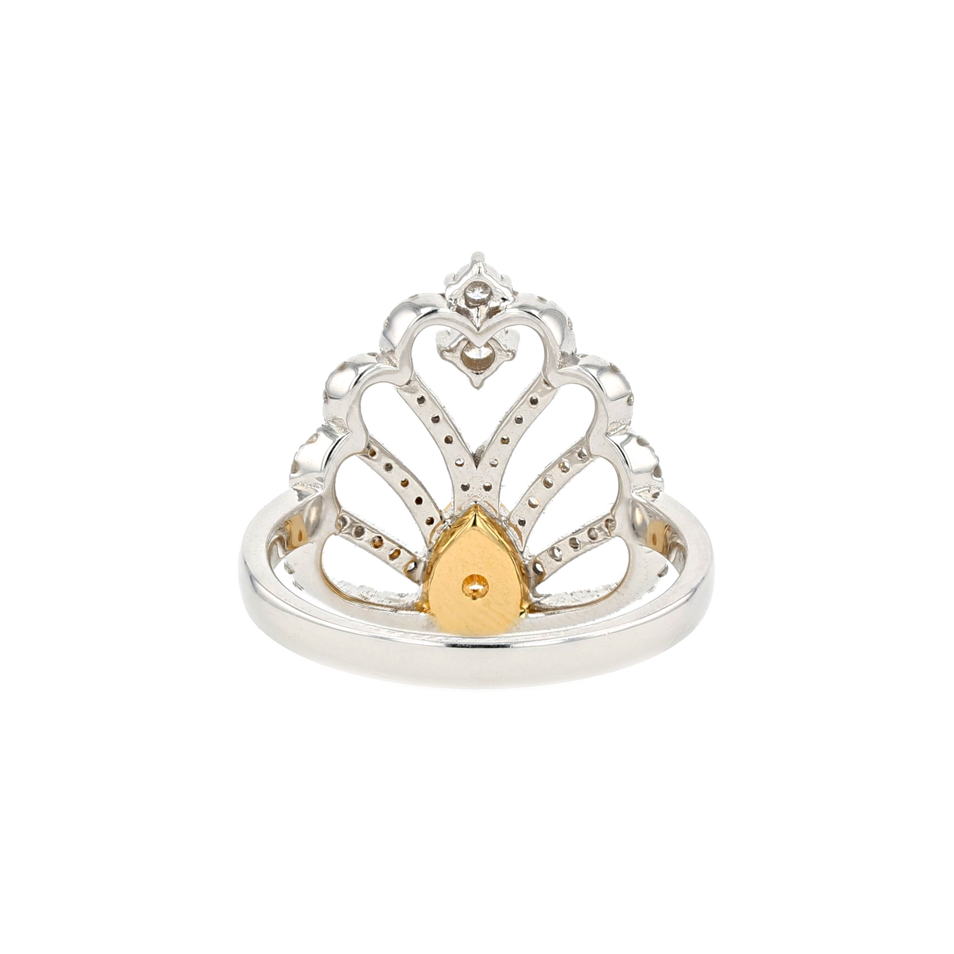 18KG 0.52ct Natural Untreated Yellow Diamond Ring