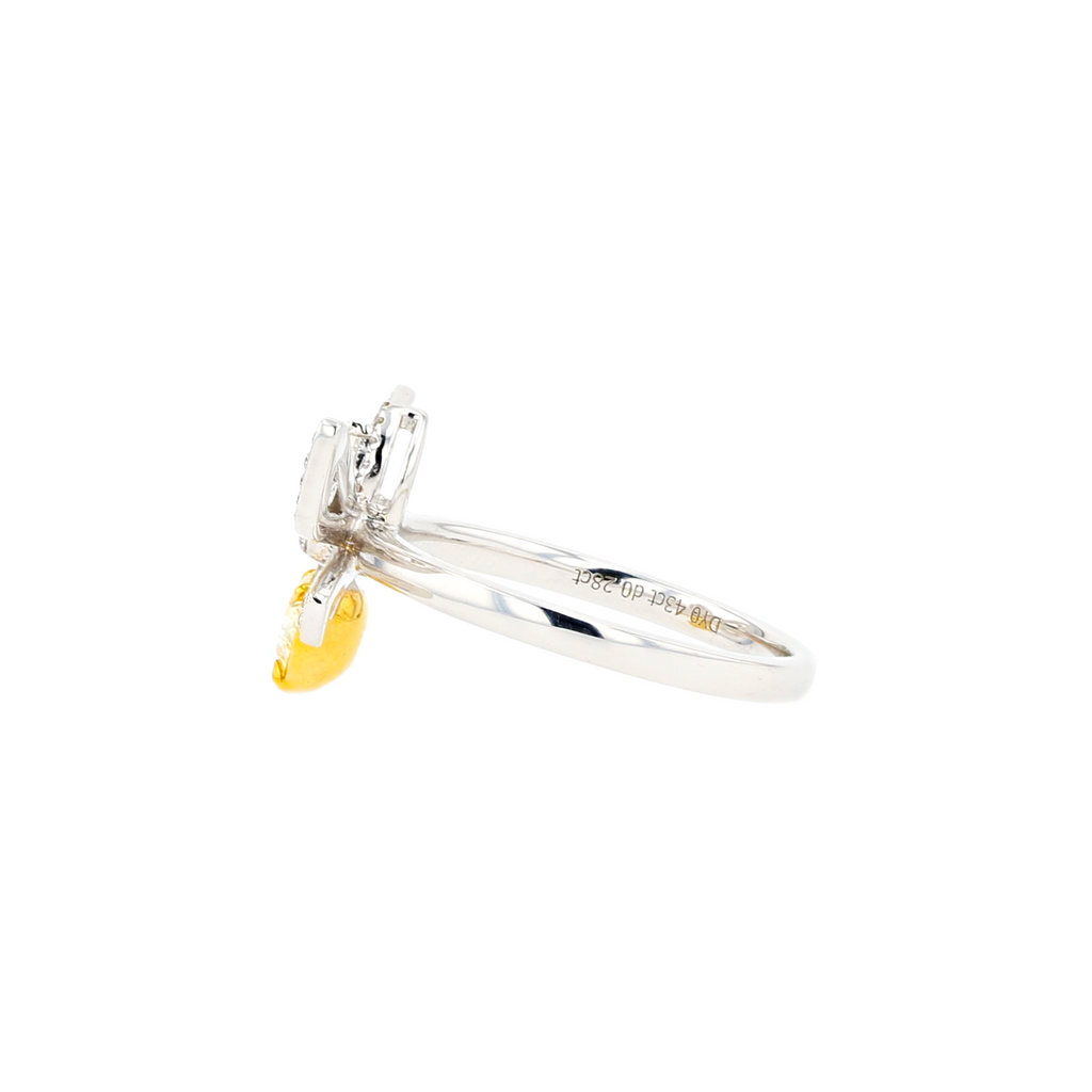 18KG 0.43ct Natural Untreated Yellow Diamond Ring