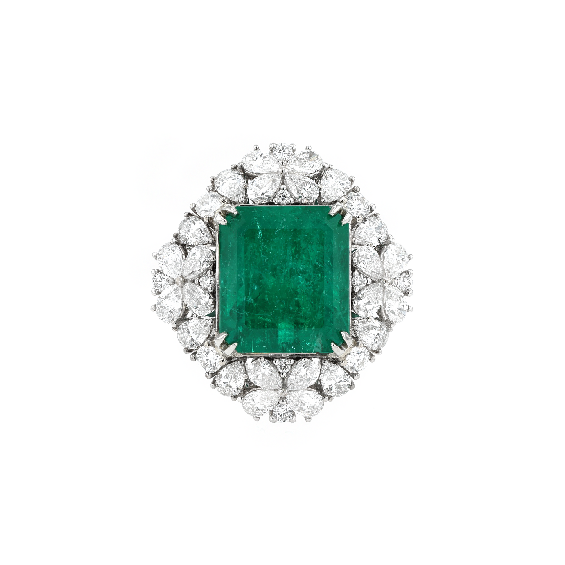 18KG Natural Vivid Muzo Green Emerald Diamond Ring/Pendant