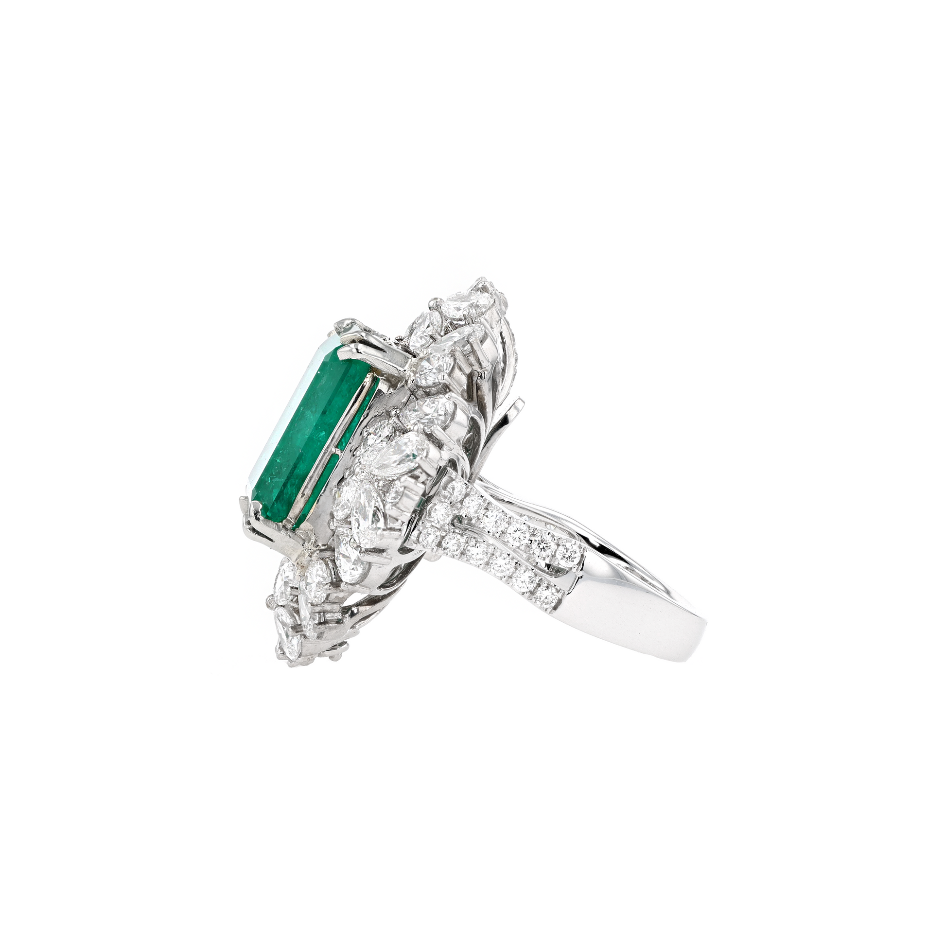 18KG Natural Vivid Muzo Green Emerald Diamond Ring/Pendant