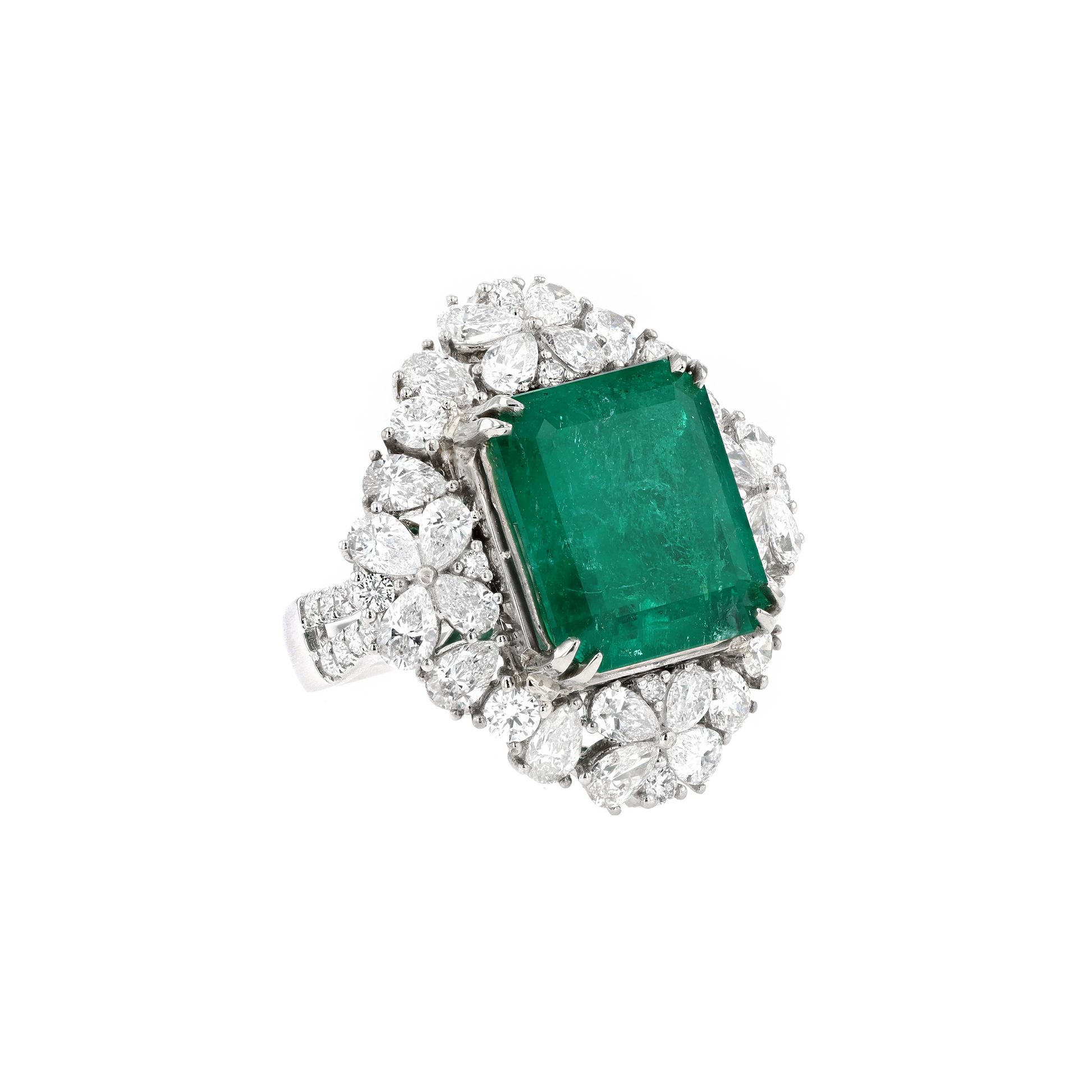 18KG Natural Vivid Muzo Green Emerald Diamond Ring/Pendant