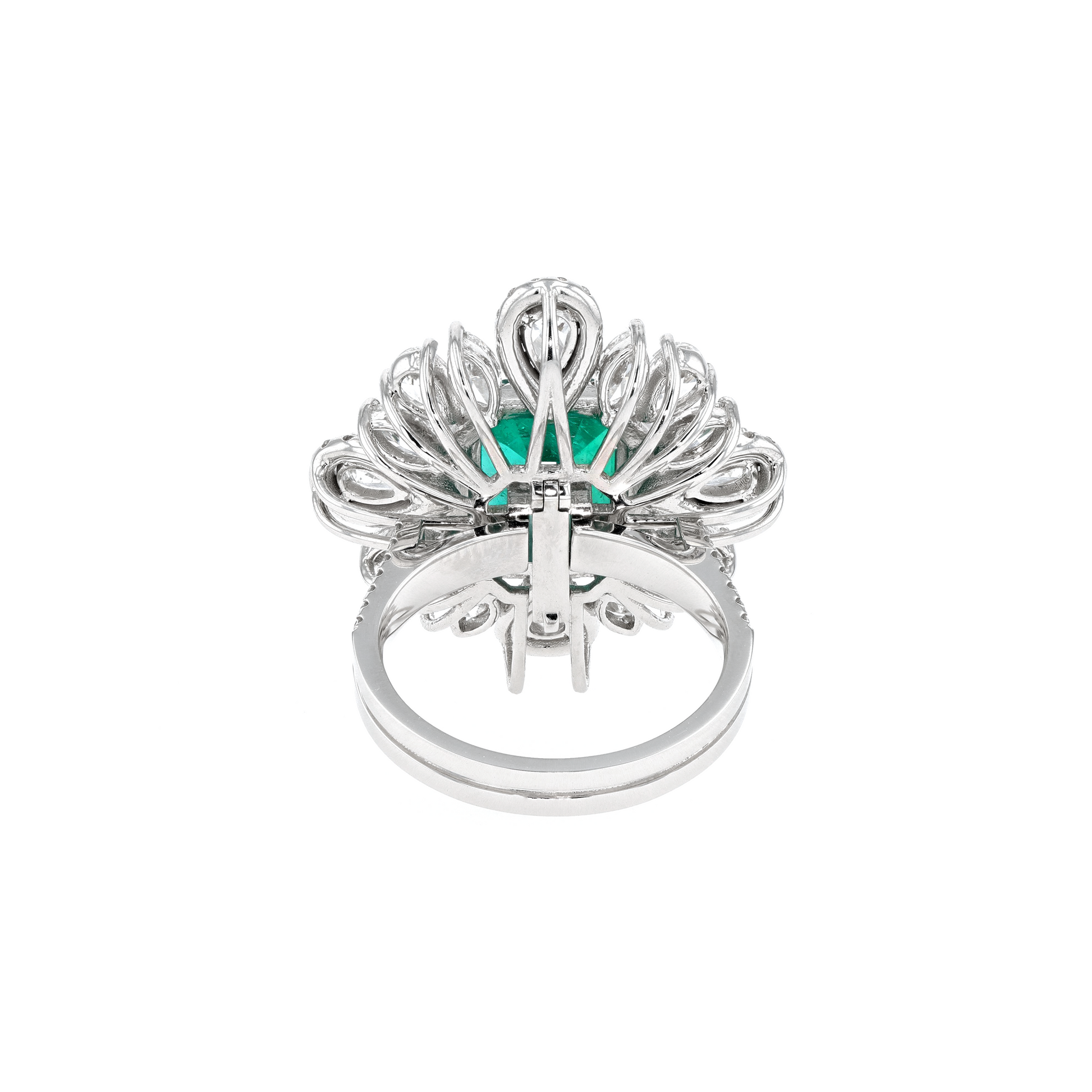 18KG Natural Vivid Muzo Green Emerald Diamond Ring/Pendant