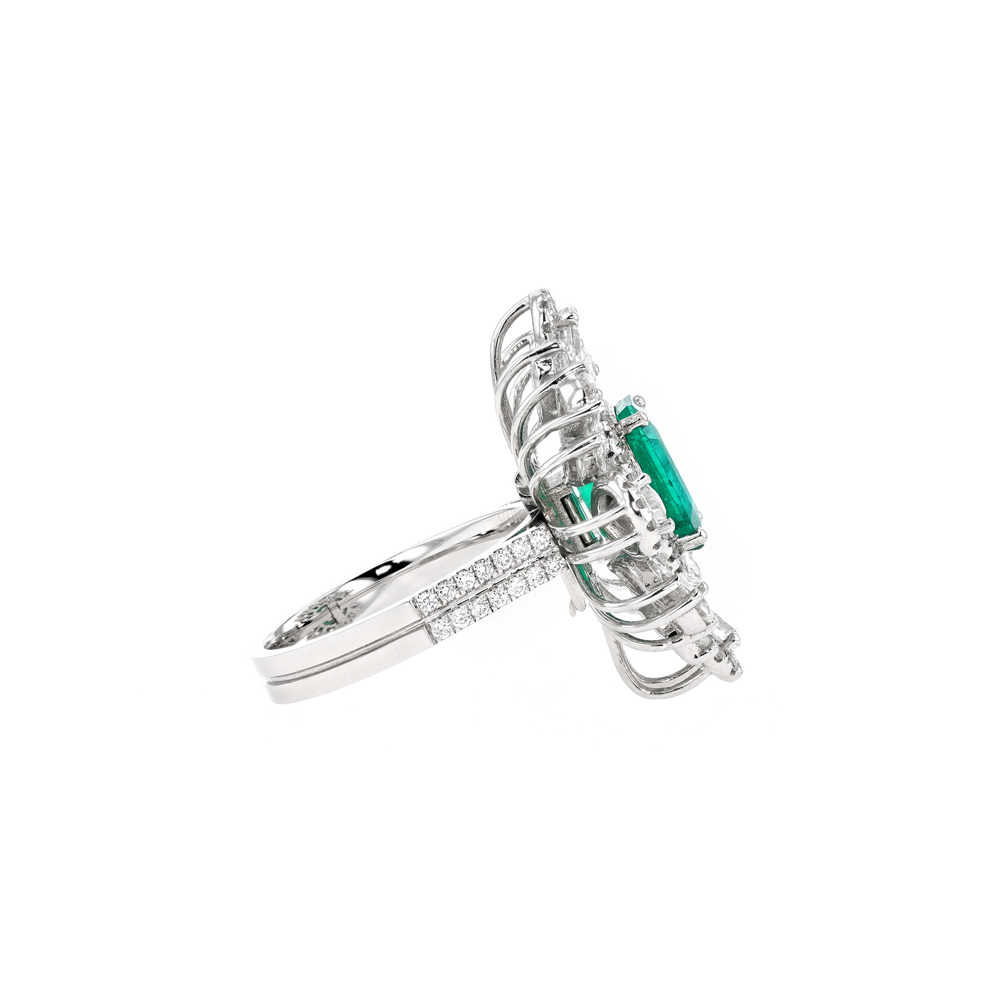 18KG Natural Vivid Muzo Green Emerald Diamond Ring/Pendant