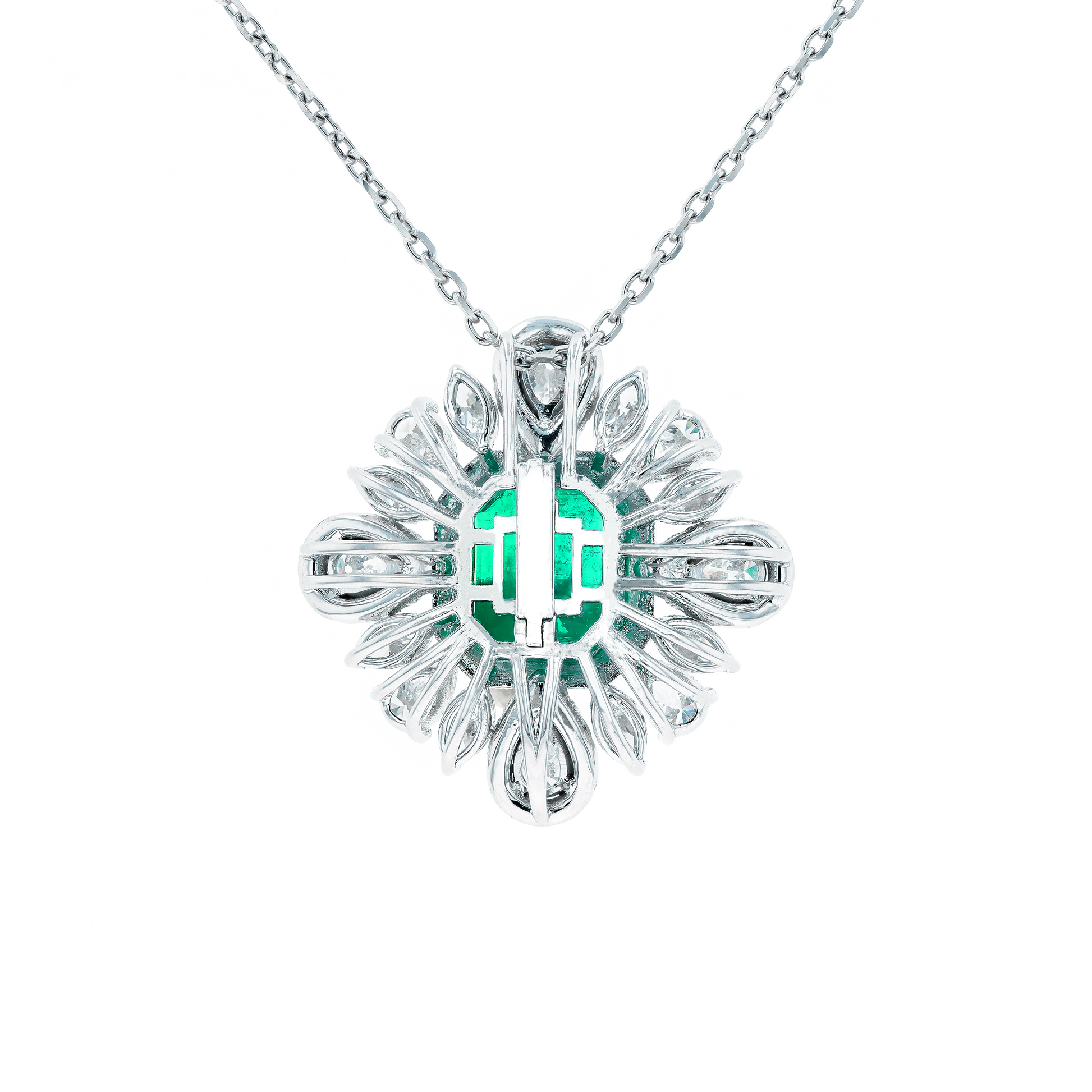 18KG Natural Vivid Muzo Green Emerald Diamond Ring/Pendant