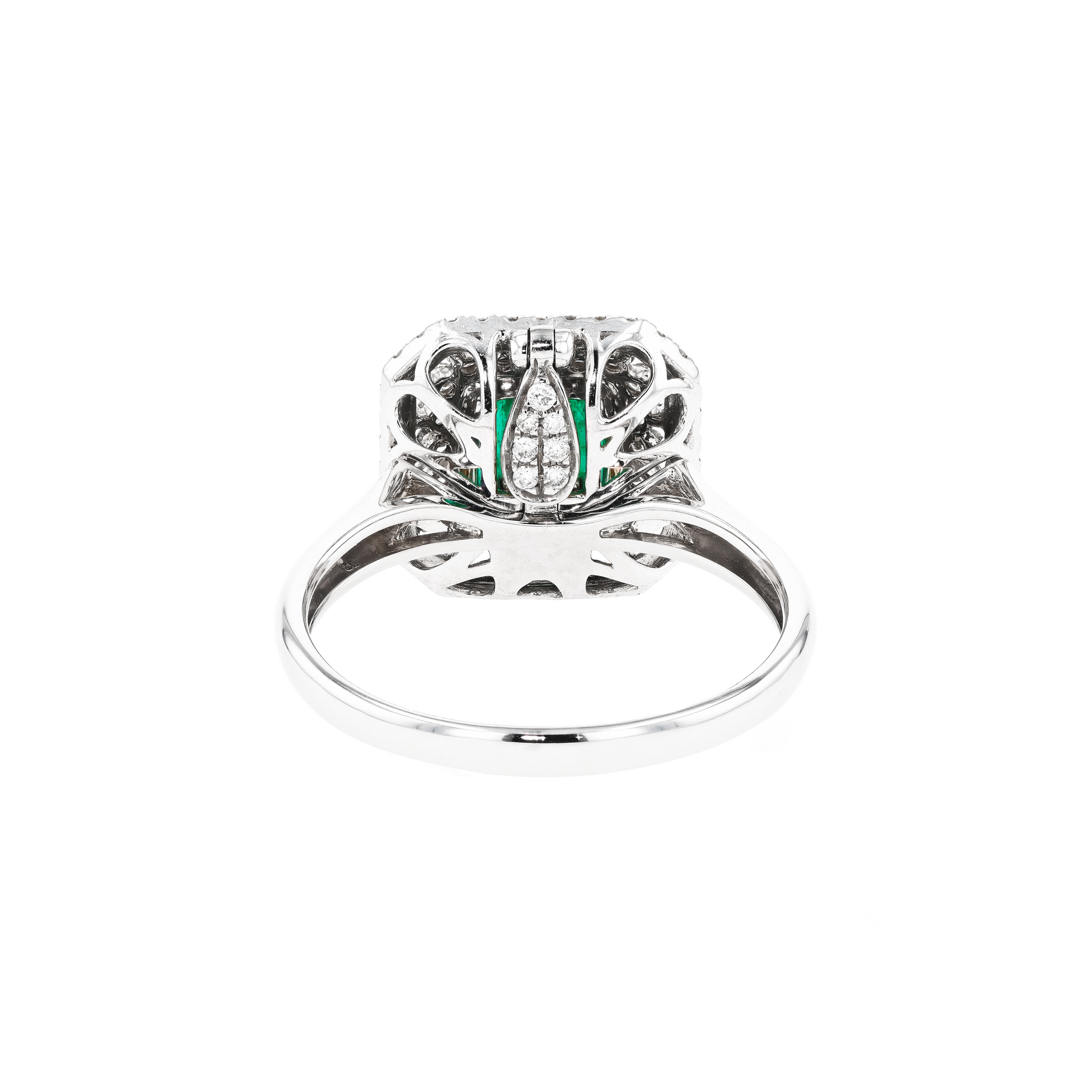 18KG Natural Green Emerald Diamond Ring/Pendant