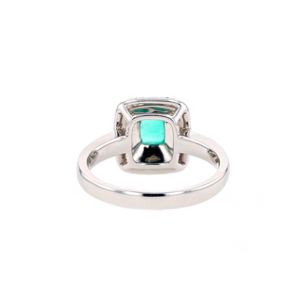 PT900 Natural Green Emerald Diamond Ring