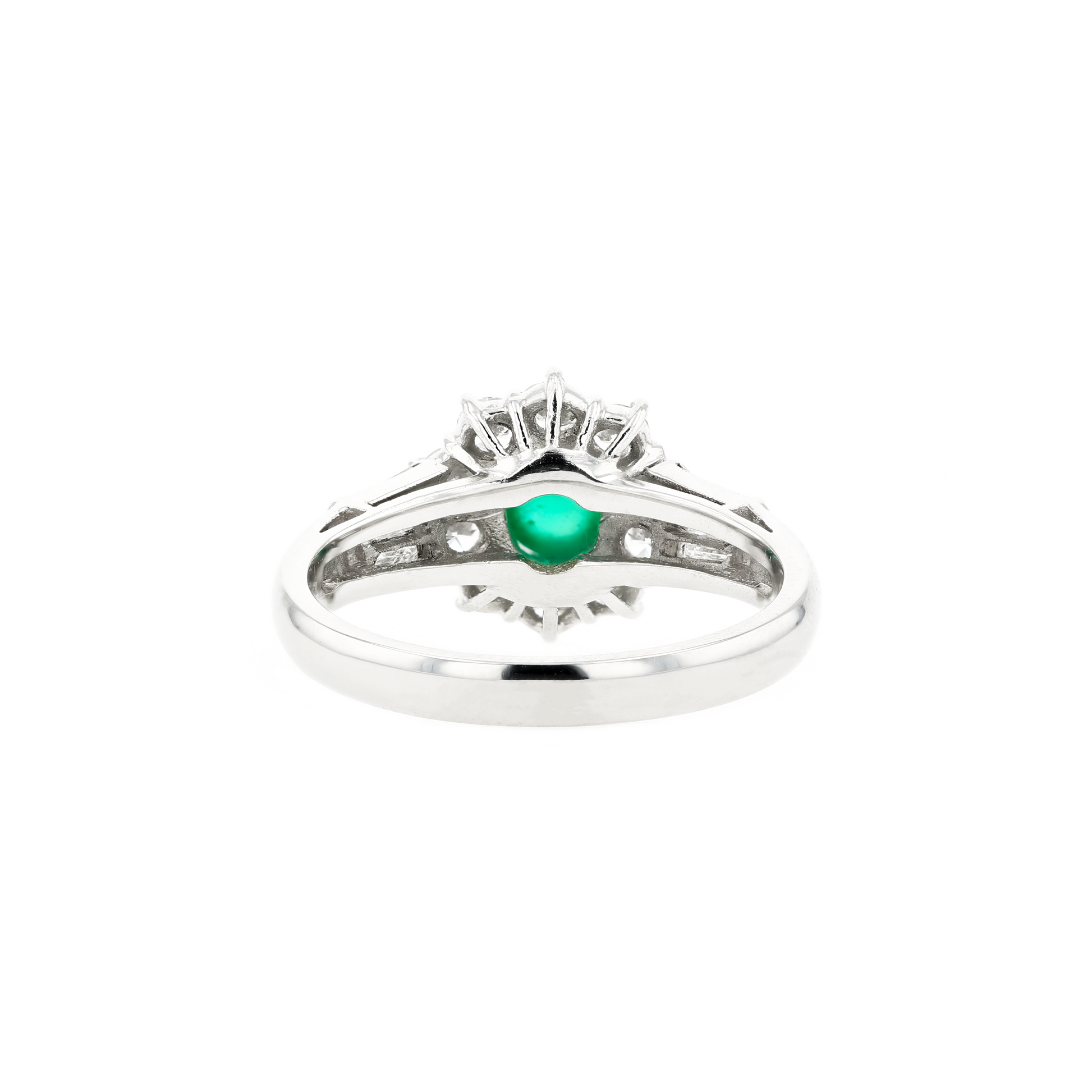 PT900 Natural Green Emerald Diamond Ring