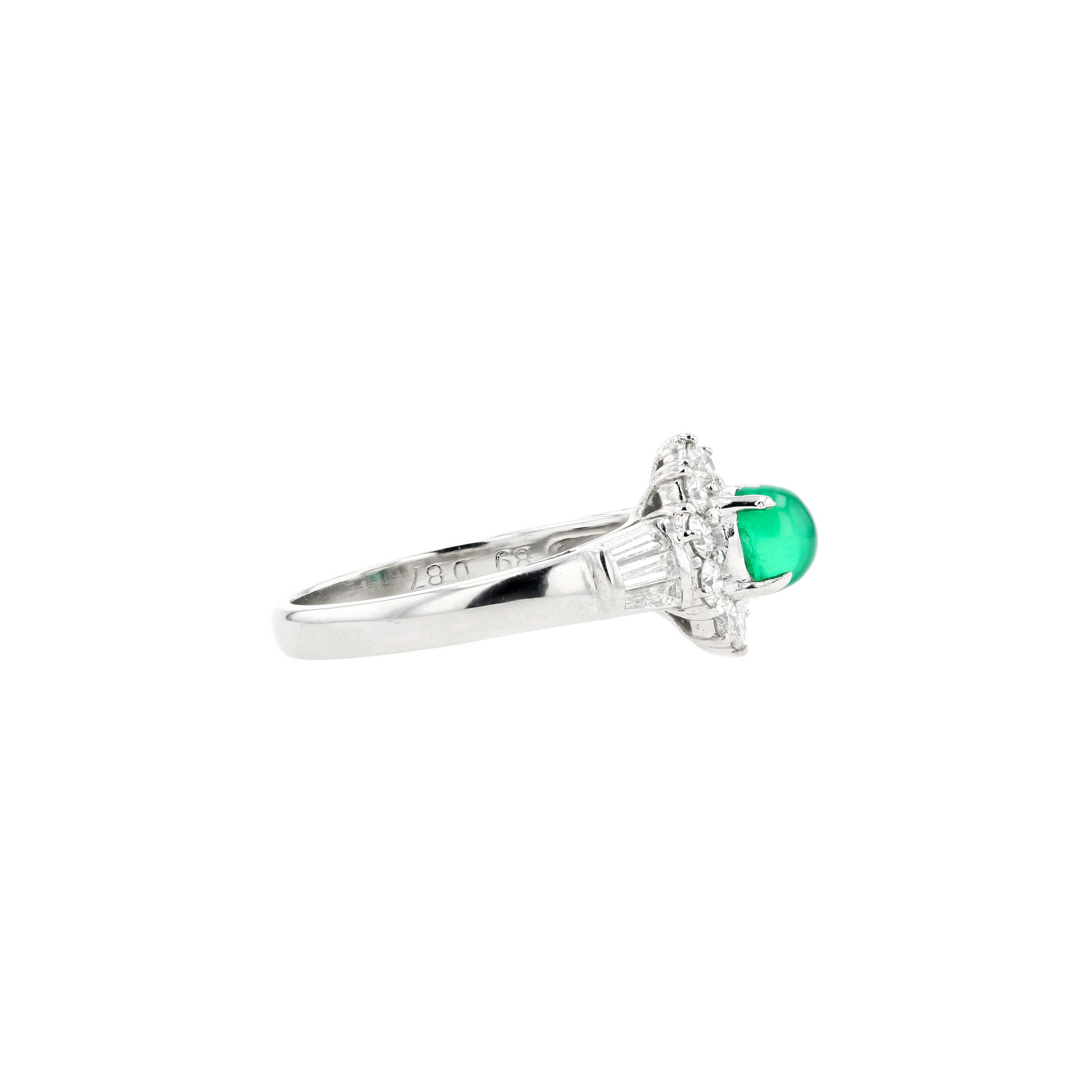 PT900 Natural Green Emerald Diamond Ring