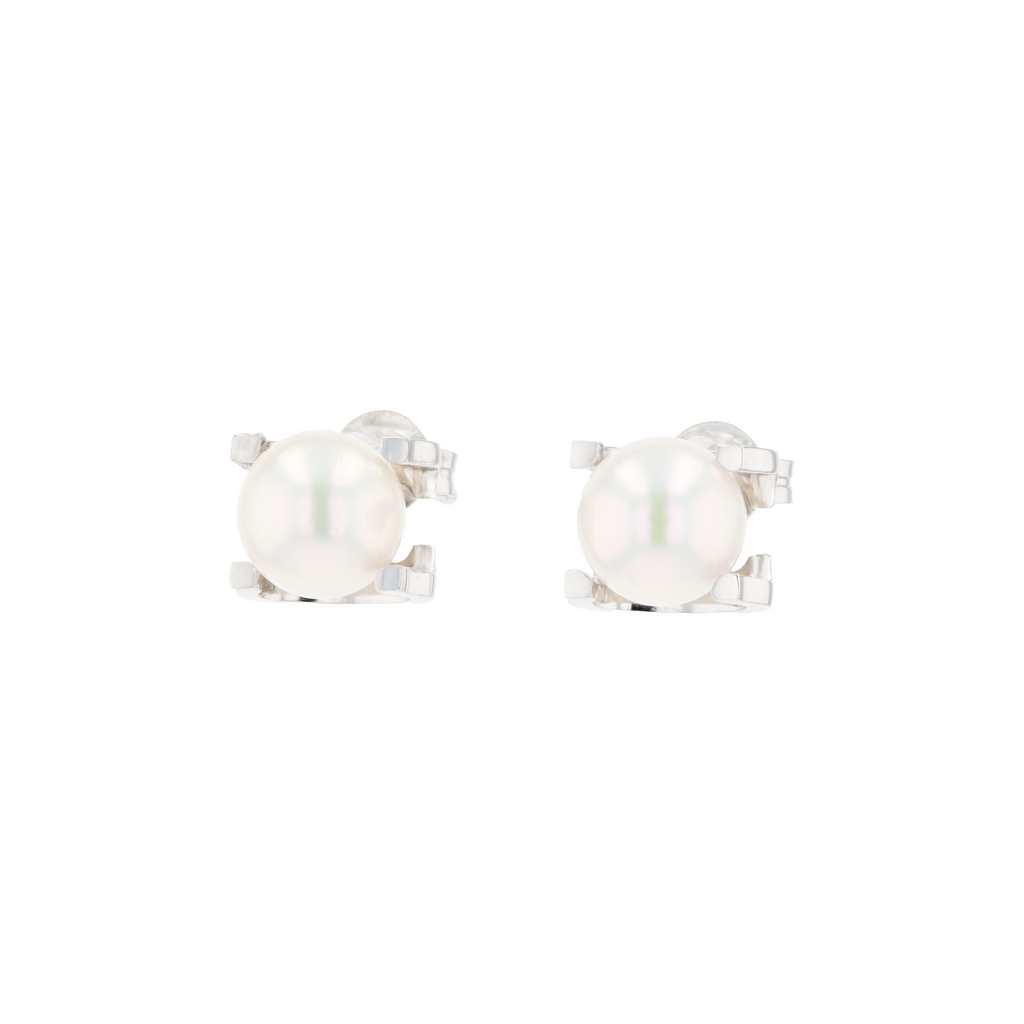 18KG 6.5-6.9mm Japanese Akoya Pearl Studs Earrings