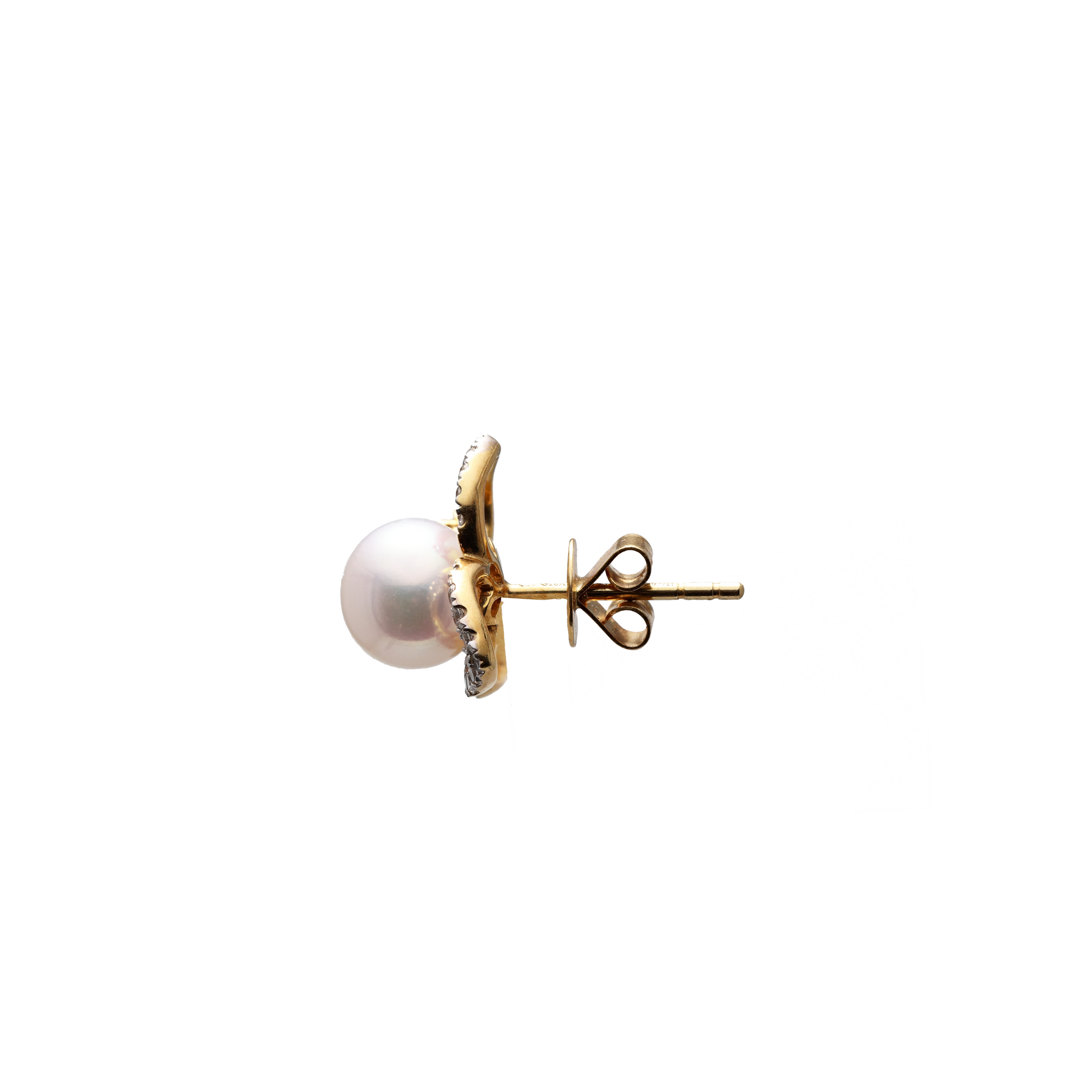 18KG 6.8/6.8mm Premier Japanese Akoya Pearl Natural Ruby Diamond Earrings