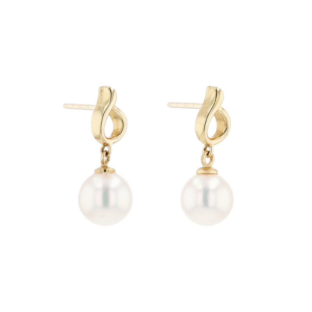 18KG 7.0-7.4mm Premier Japanese Akoya Pearl Earrings