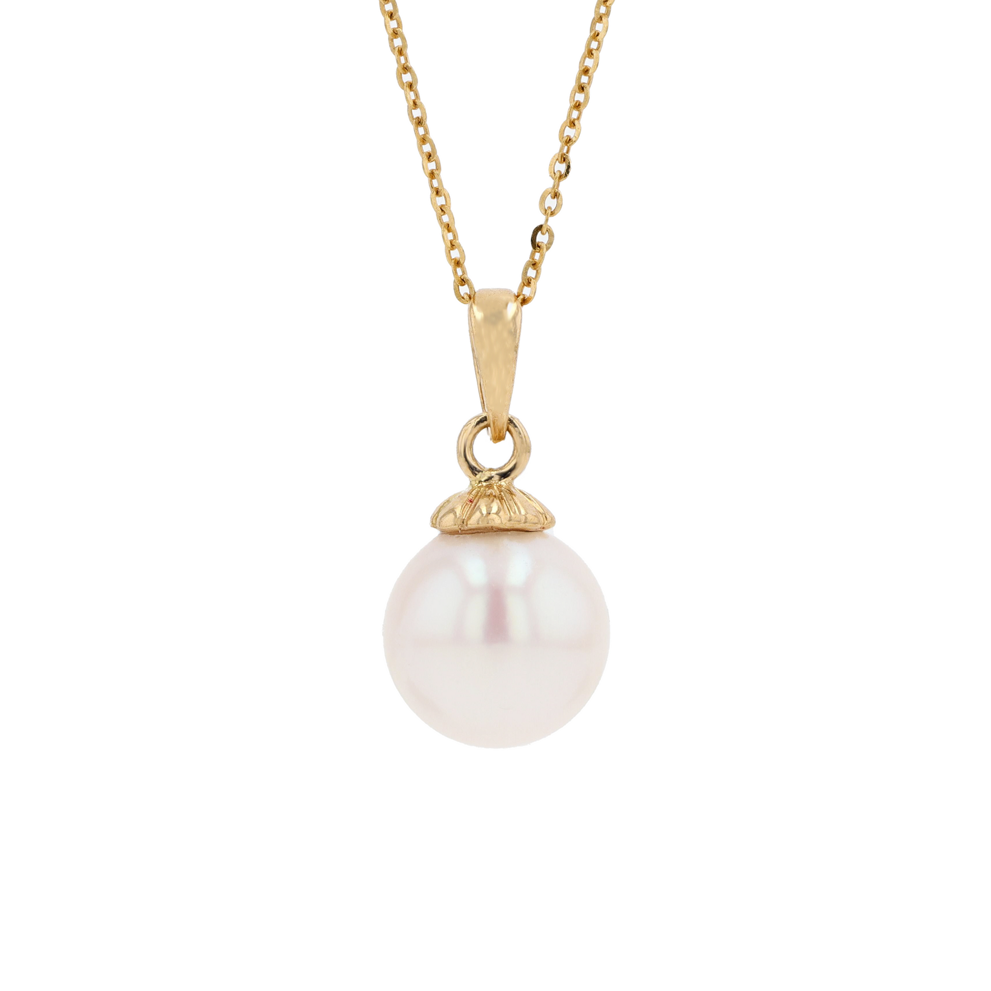 18KG 8.0-8.4mm Japanese Akoya Pearl Necklace