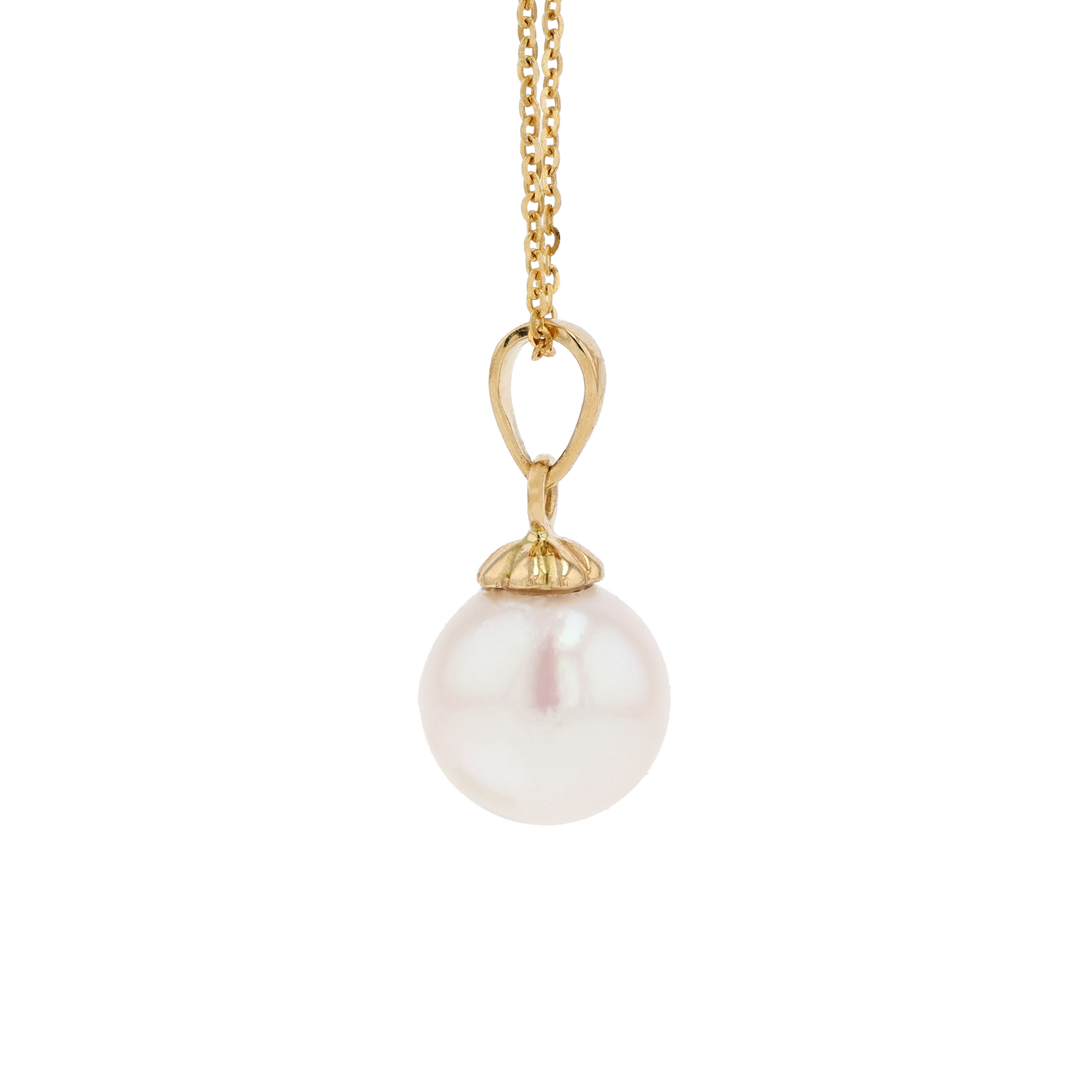18KG 8.0-8.4mm Japanese Akoya Pearl Necklace