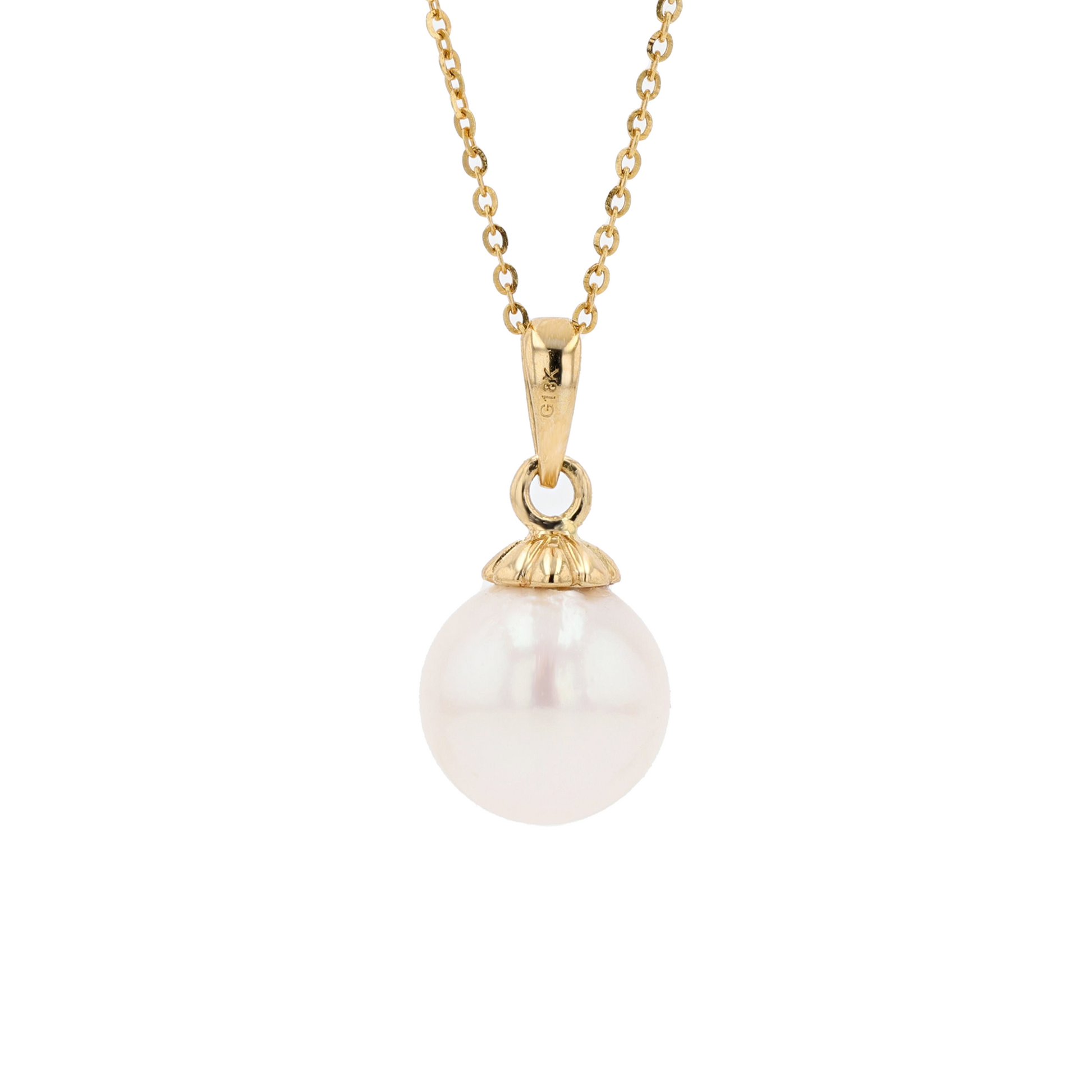 18KG 8.0-8.4mm Japanese Akoya Pearl Necklace