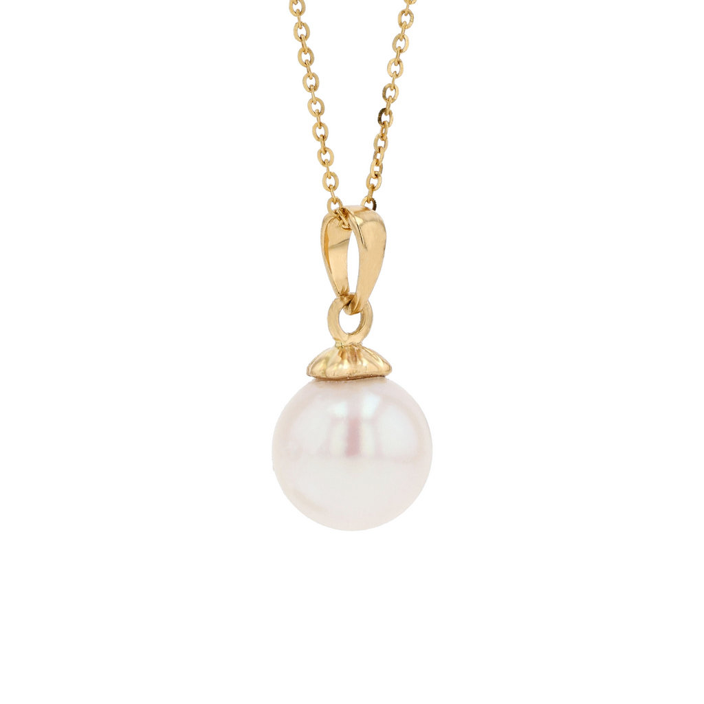 18KG 8.0-8.4mm Japanese Akoya Pearl Necklace