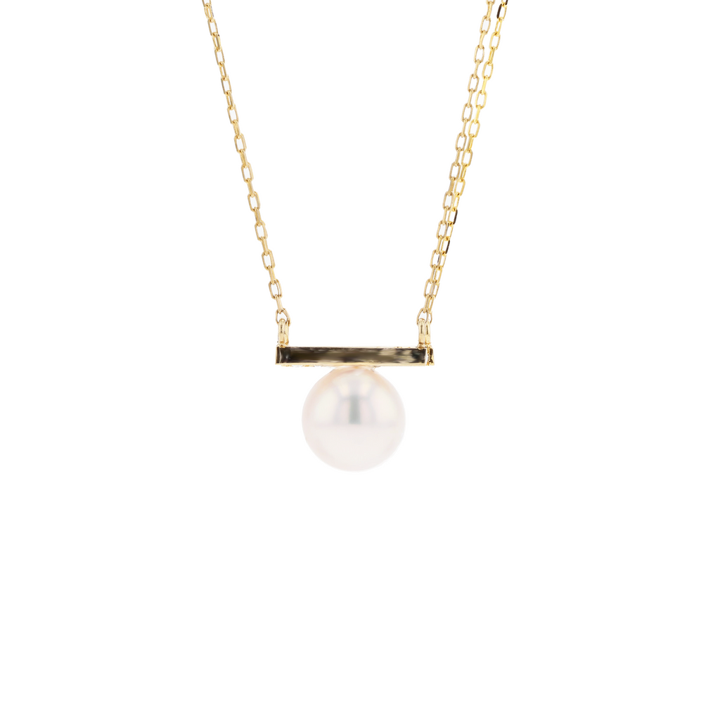 18KG 7.5mm Premier Japanese Akoay Pearl Diamond Necklace