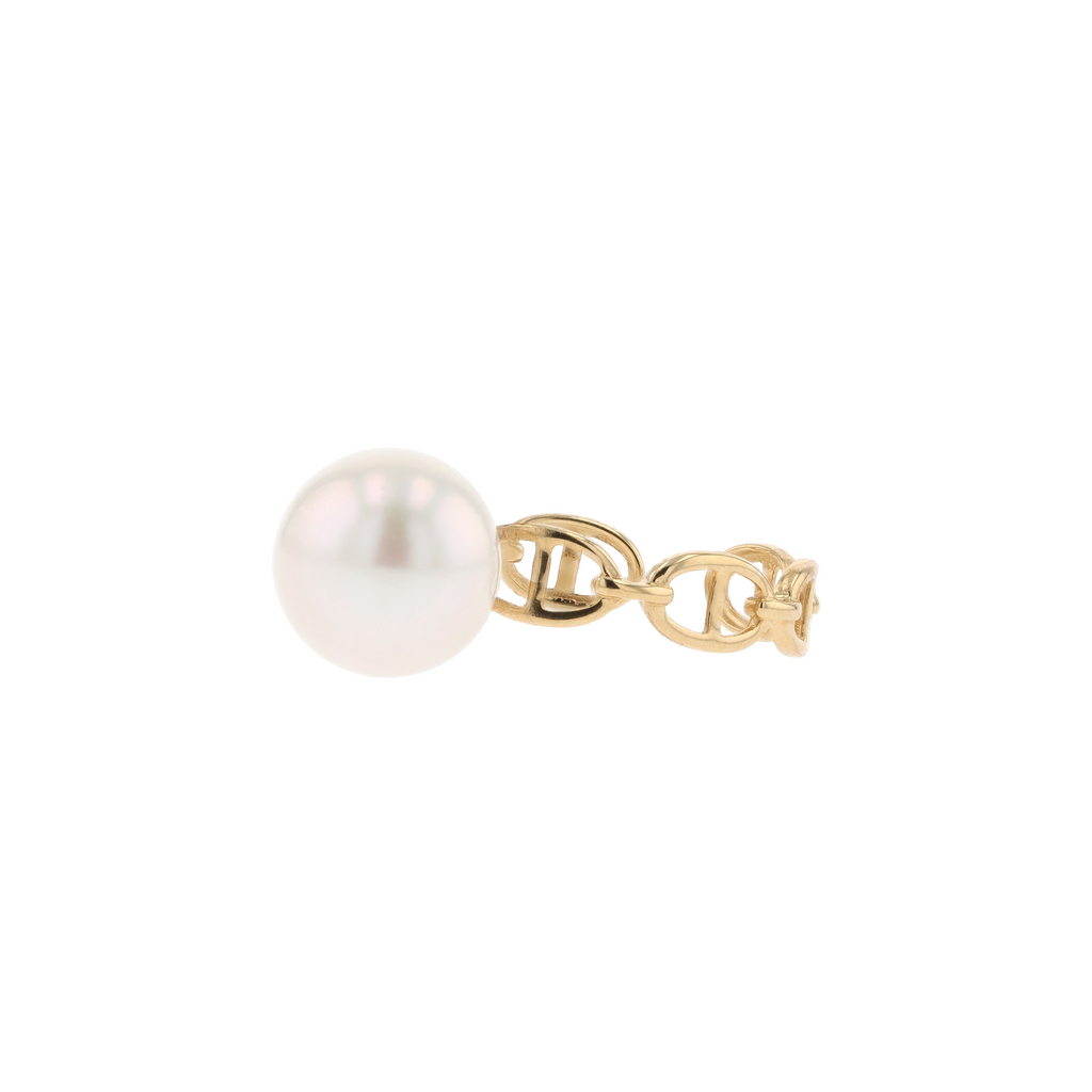 18KG 8.0-9.0mm Classic Japanese Akoya Pearl Ring