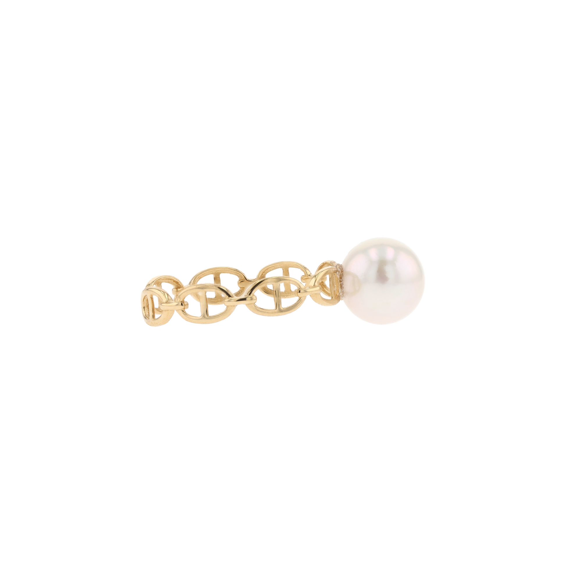 18KG 8.0-9.0mm Classic Japanese Akoya Pearl Ring