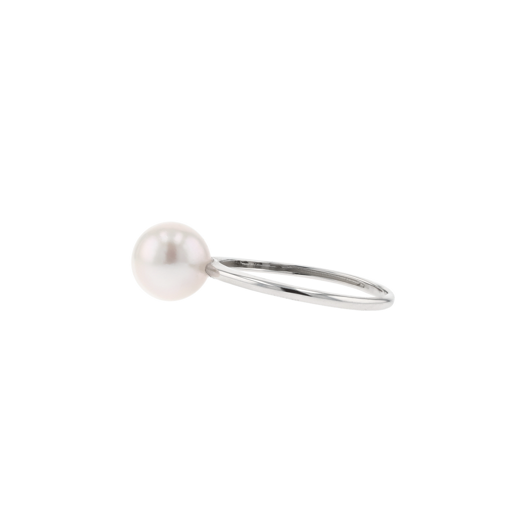 18KG 8.0-9.0mm Classic Japanese Akoya Pearl Ring