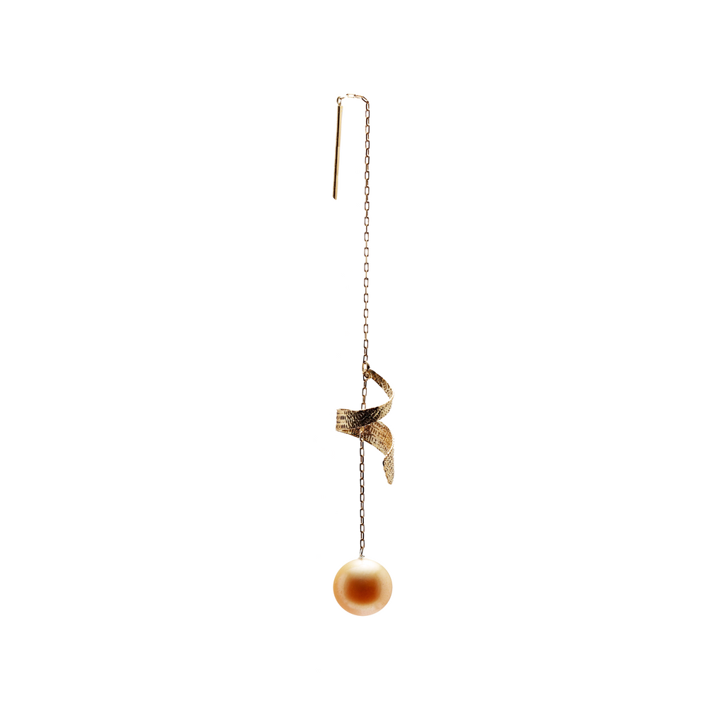 18KG 8.2/8.2g Natural Color South Sea Golden Pearl Earrings