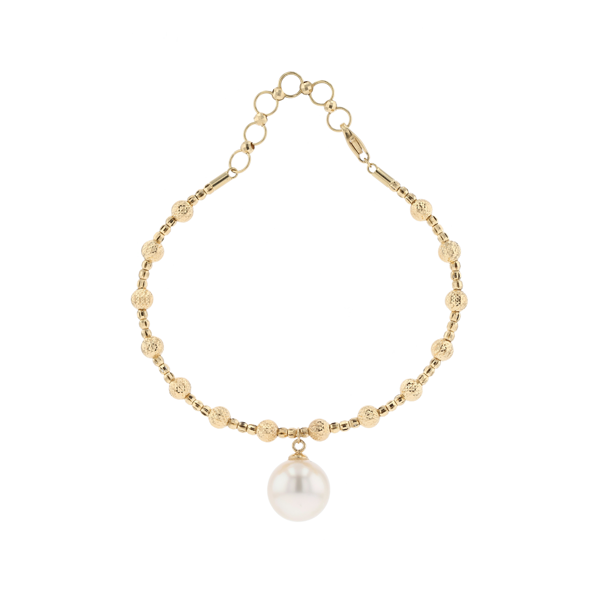18KG 10.8mm Natural Color South Sae White Pearl Bracelet
