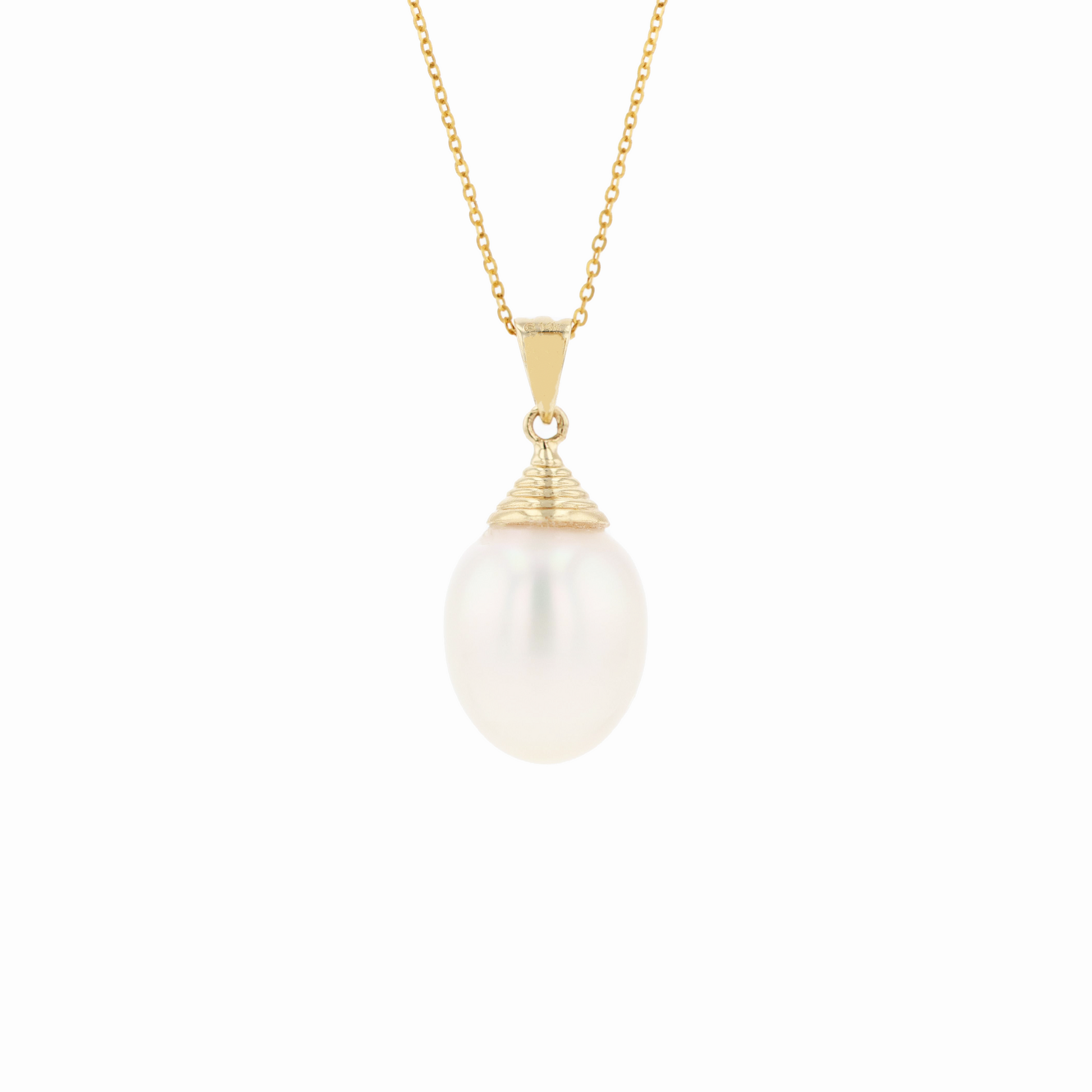 14KG 11.3X13.3mm Natural Color South Sea White Pearl Necklace