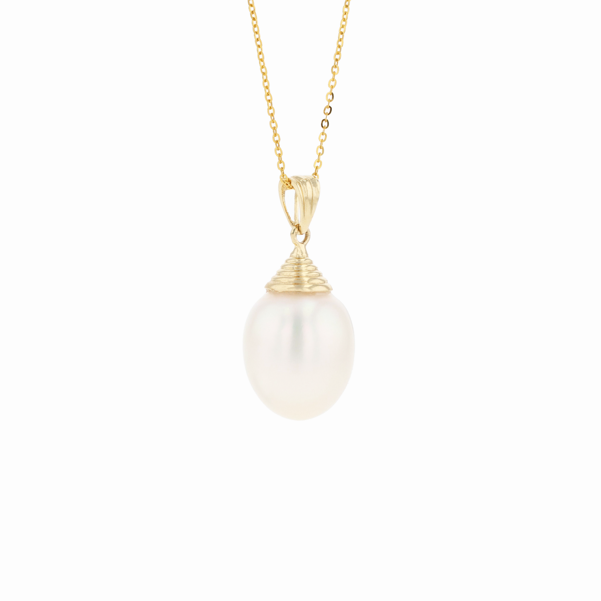 14KG 11.3X13.3mm Natural Color South Sea White Pearl Necklace
