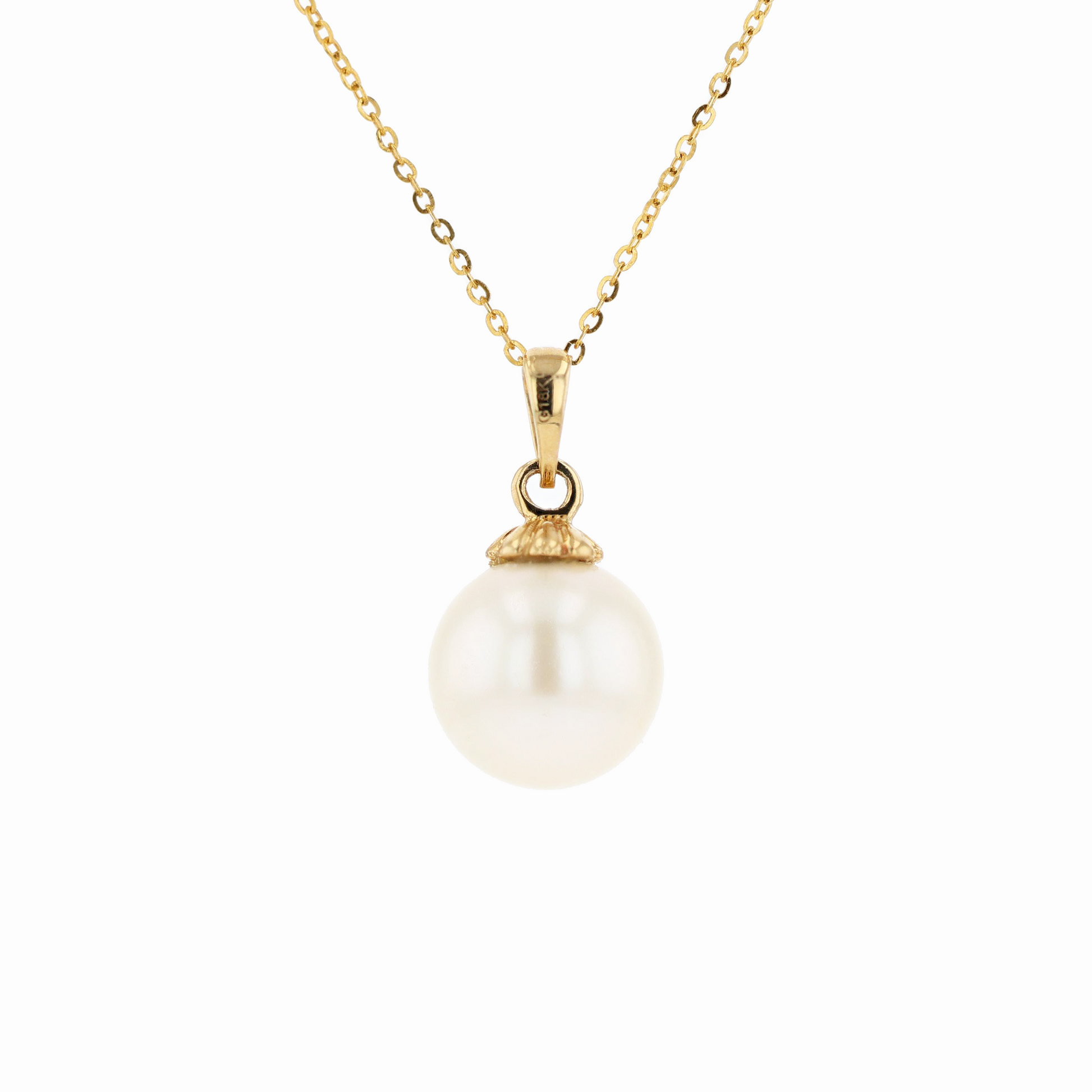 18KG 9-10mm Natural Color South Sea White Pearl Necklace
