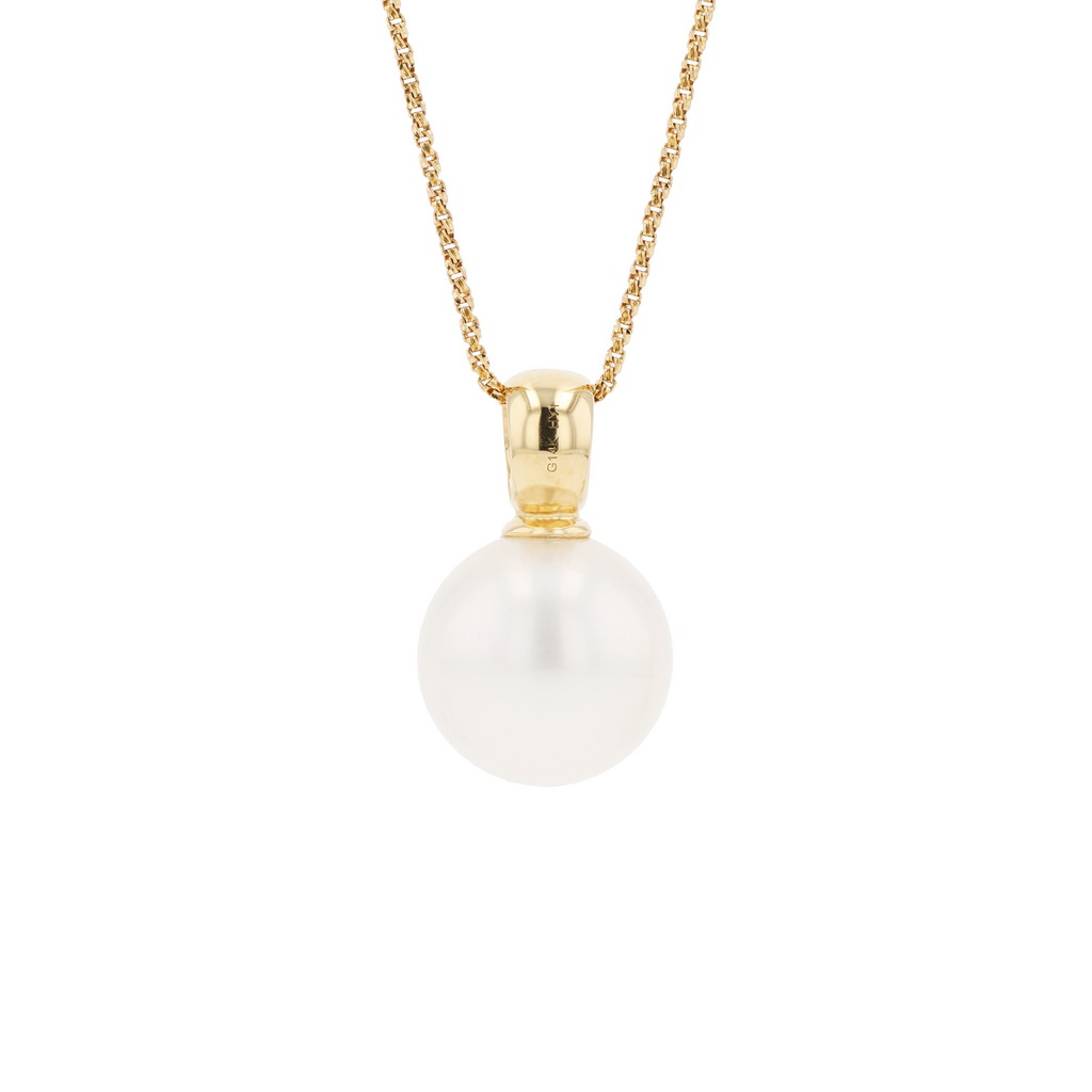 18KG 11.9mm Natural Color South Sea White Pearl Choker Necklace