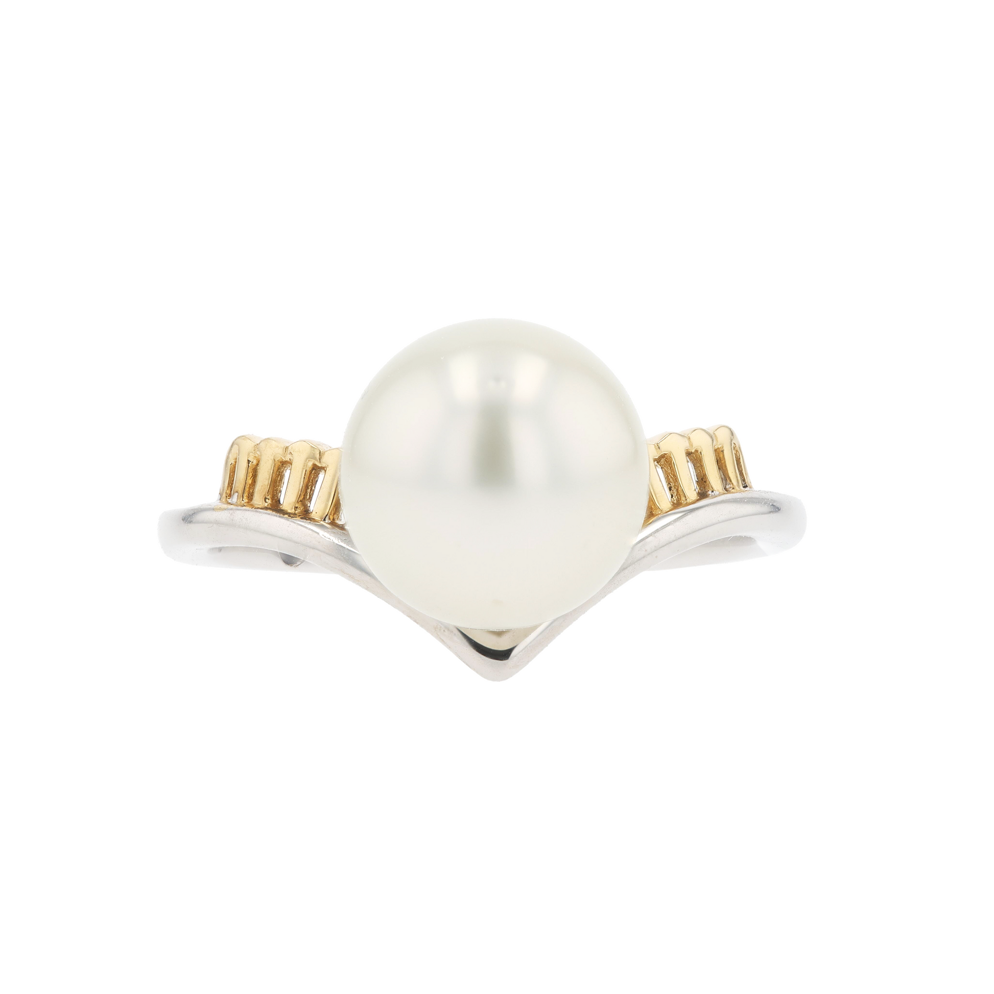 18KG 9.3mm South Sea White Pearl Ring
