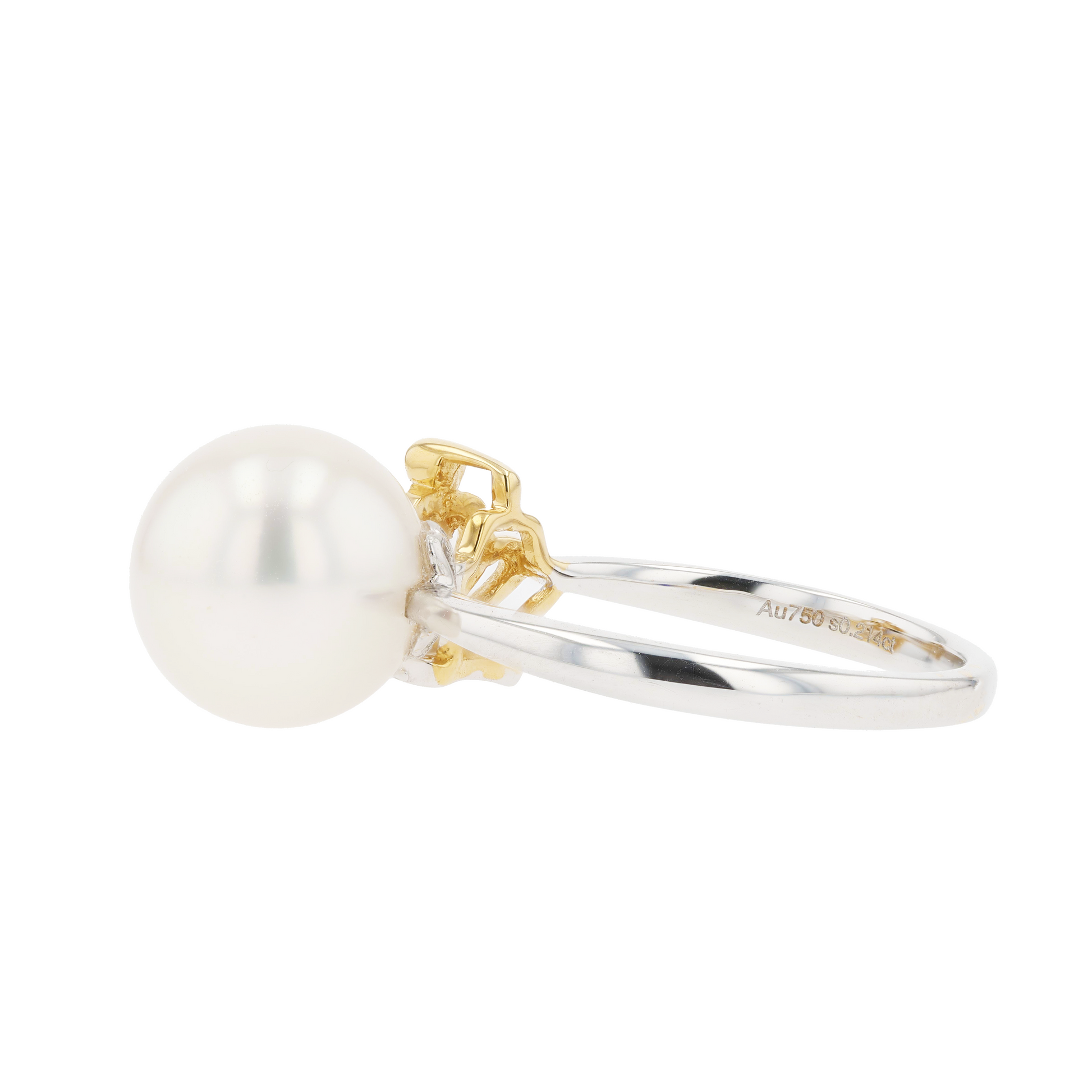 18KG 9.9mm South Sea White Pearl Sapphire Ring
