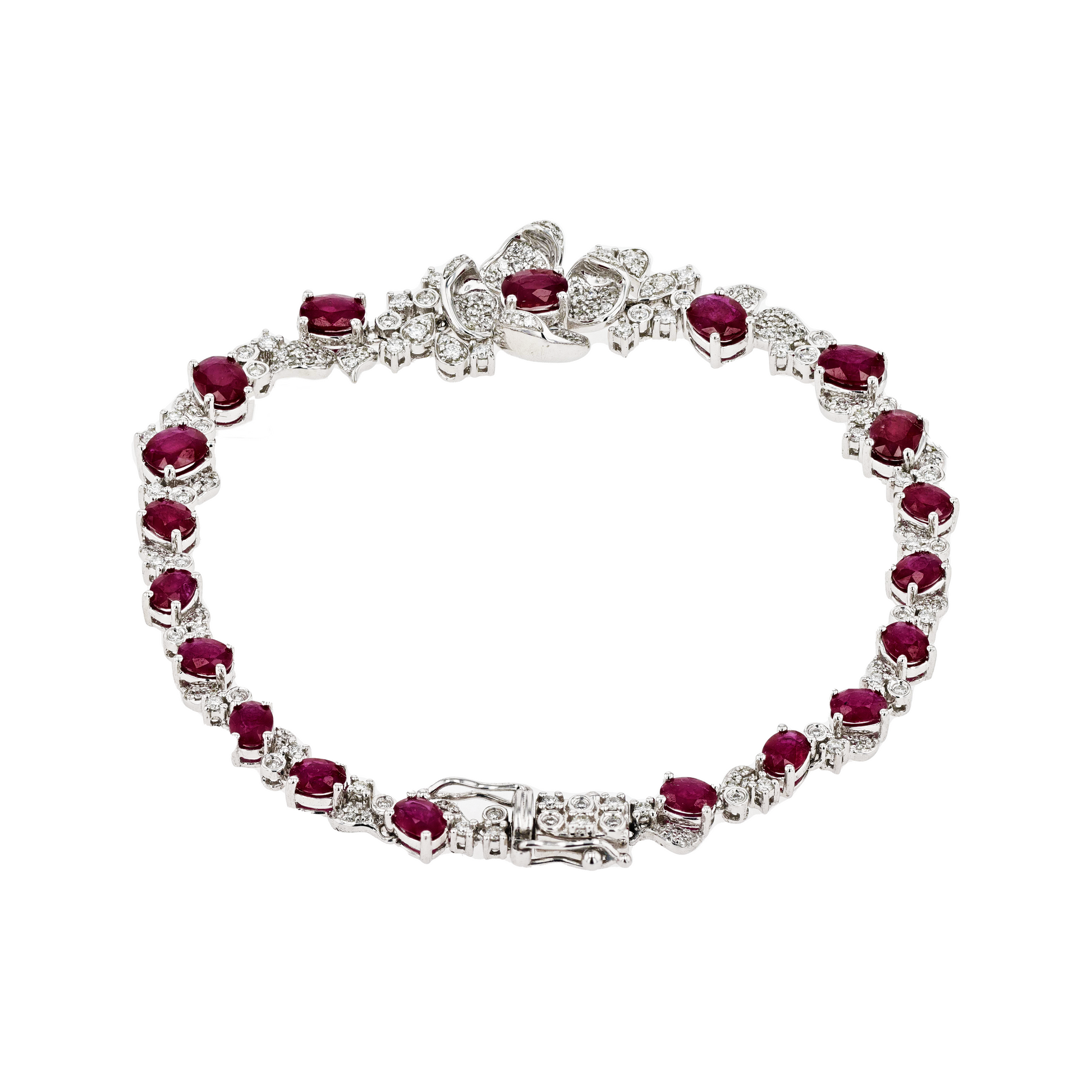 18KG Natural Vivid Pigeon's Blood Red Ruby Diamond Bracelet