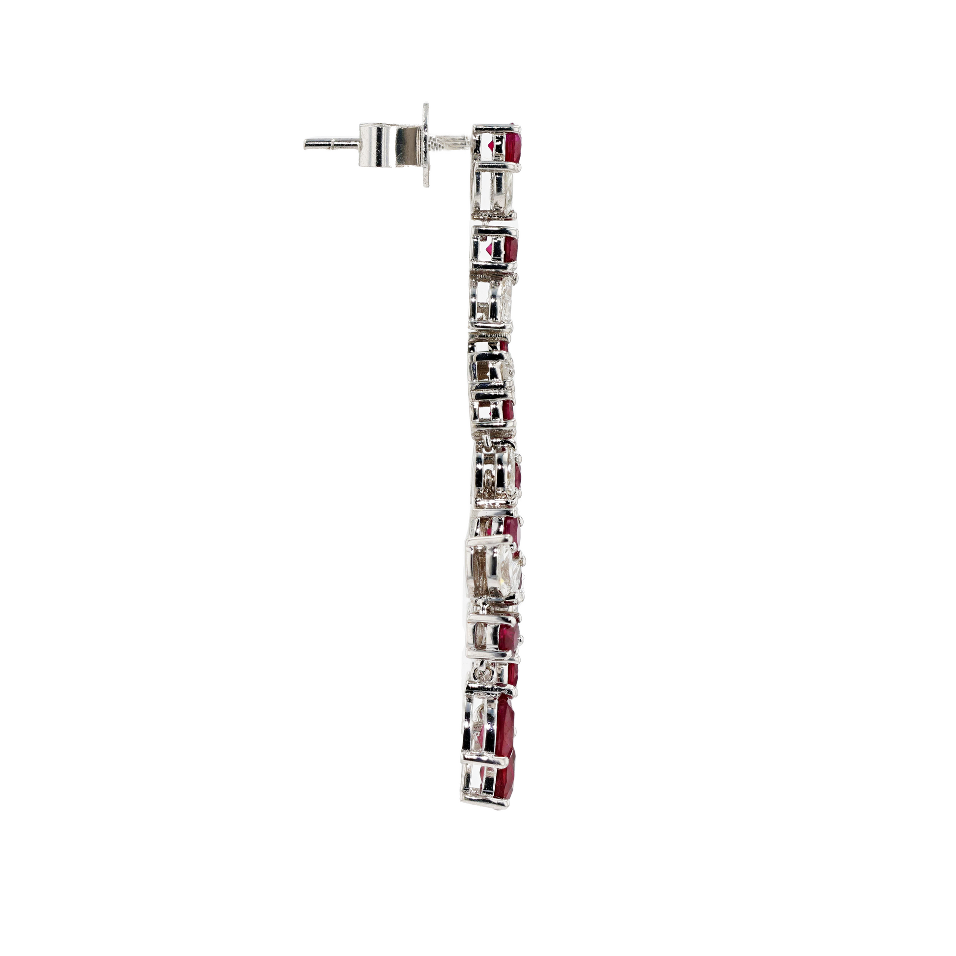 18KG Natural Unheated Vivid Pigeon's Blood Red Ruby Diamond Earrings