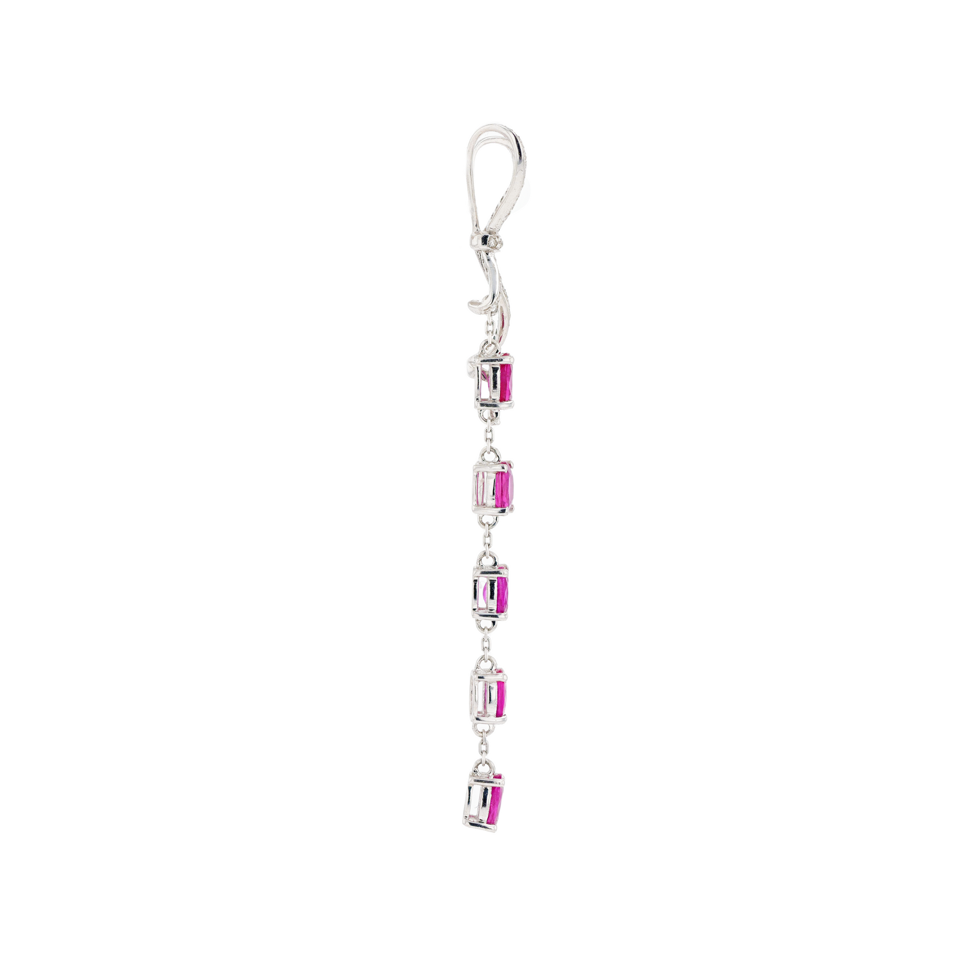 18KG Natural Red Ruby Diamond Earrings