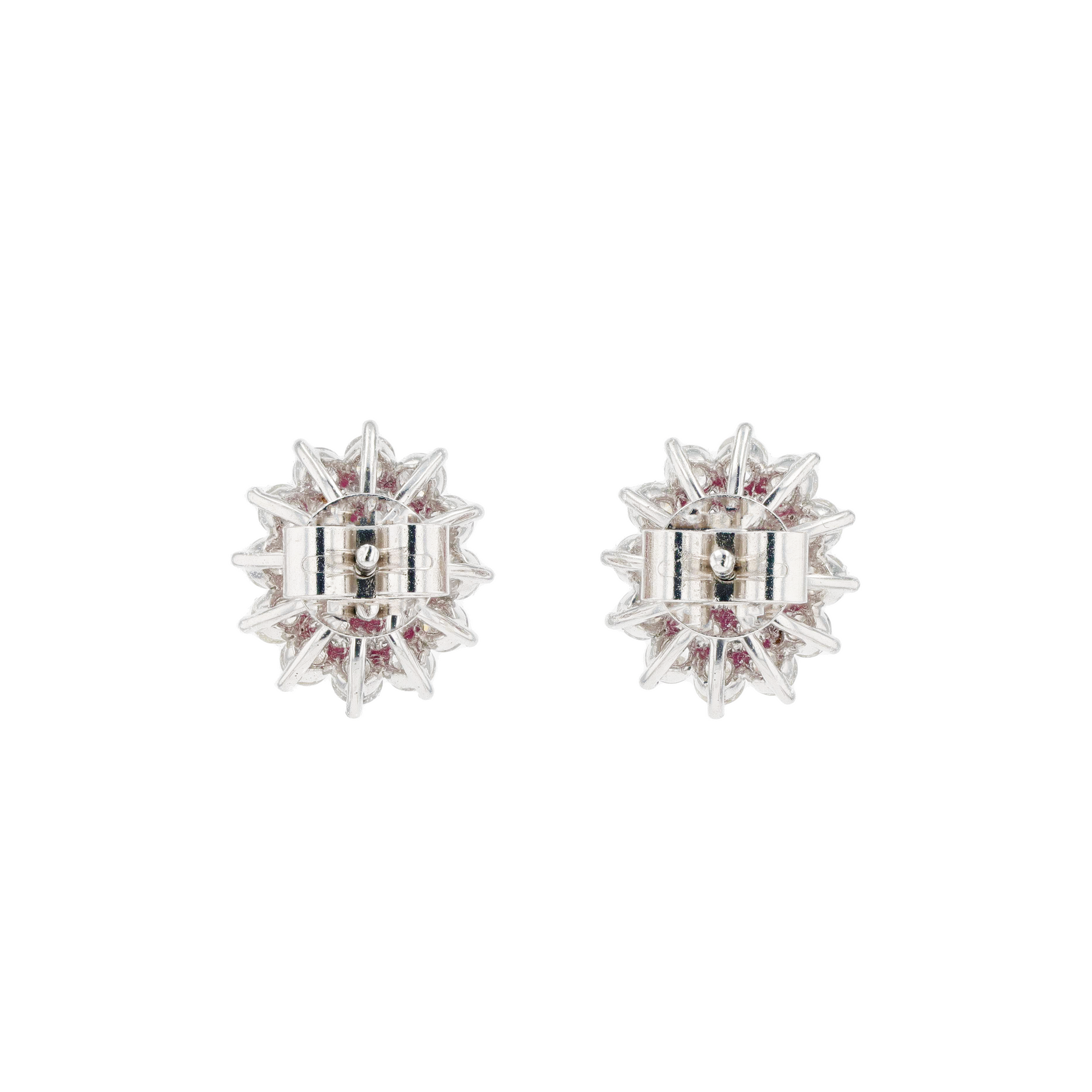 18KG Natural Vivid Pigeon's Blood Red Ruby Diamond Earrings