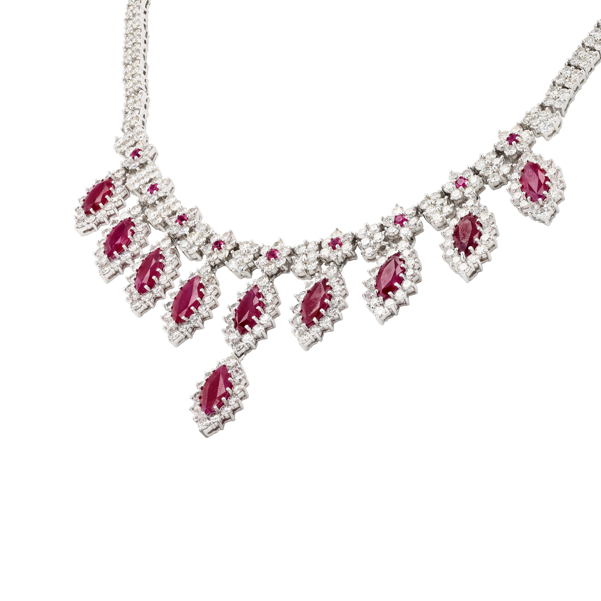 18KG Natural Vivid Pigeon's Blood Red Diamond Necklace