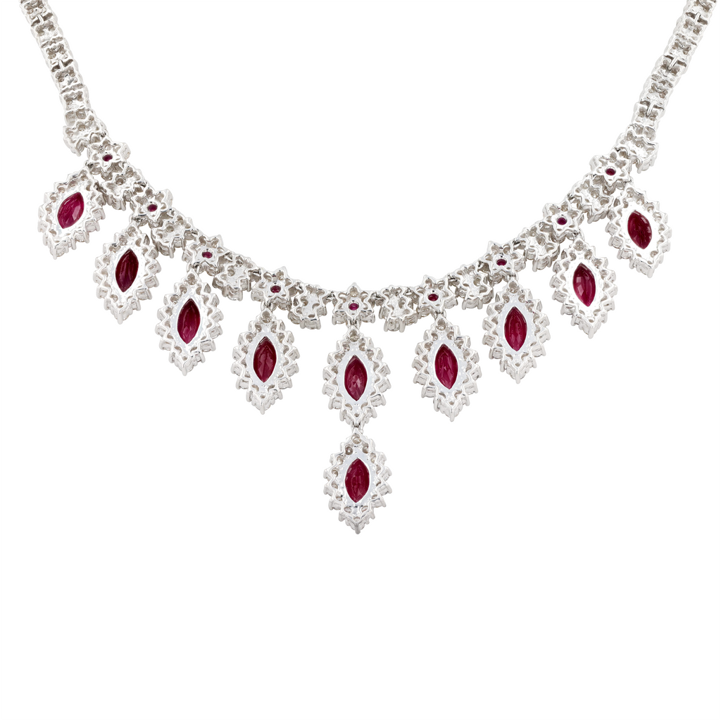 18KG Natural Vivid Pigeon's Blood Red Diamond Necklace