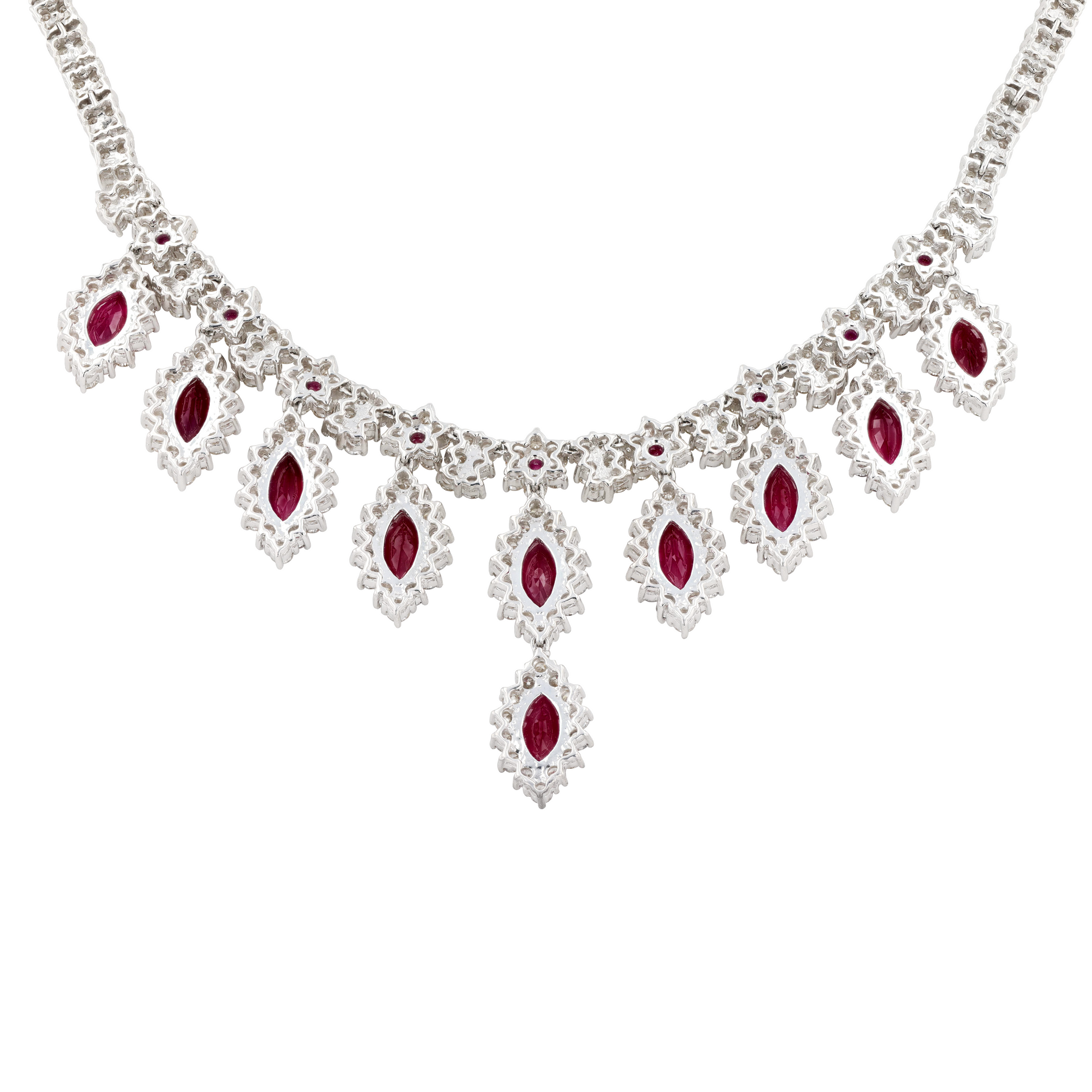 18KG Natural Vivid Pigeon's Blood Red Diamond Necklace
