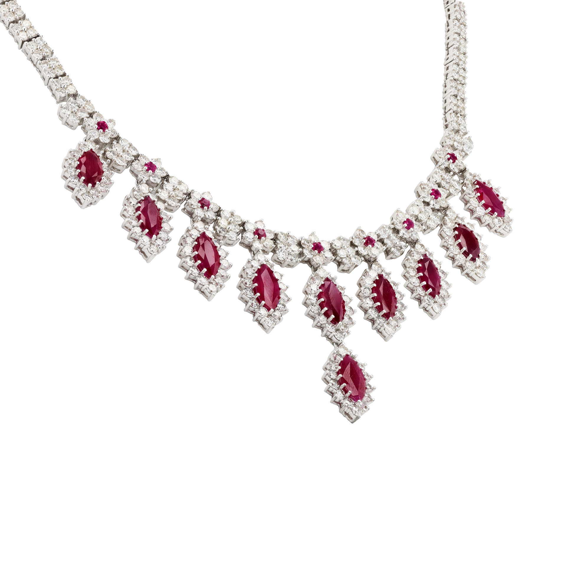18KG Natural Vivid Pigeon's Blood Red Diamond Necklace
