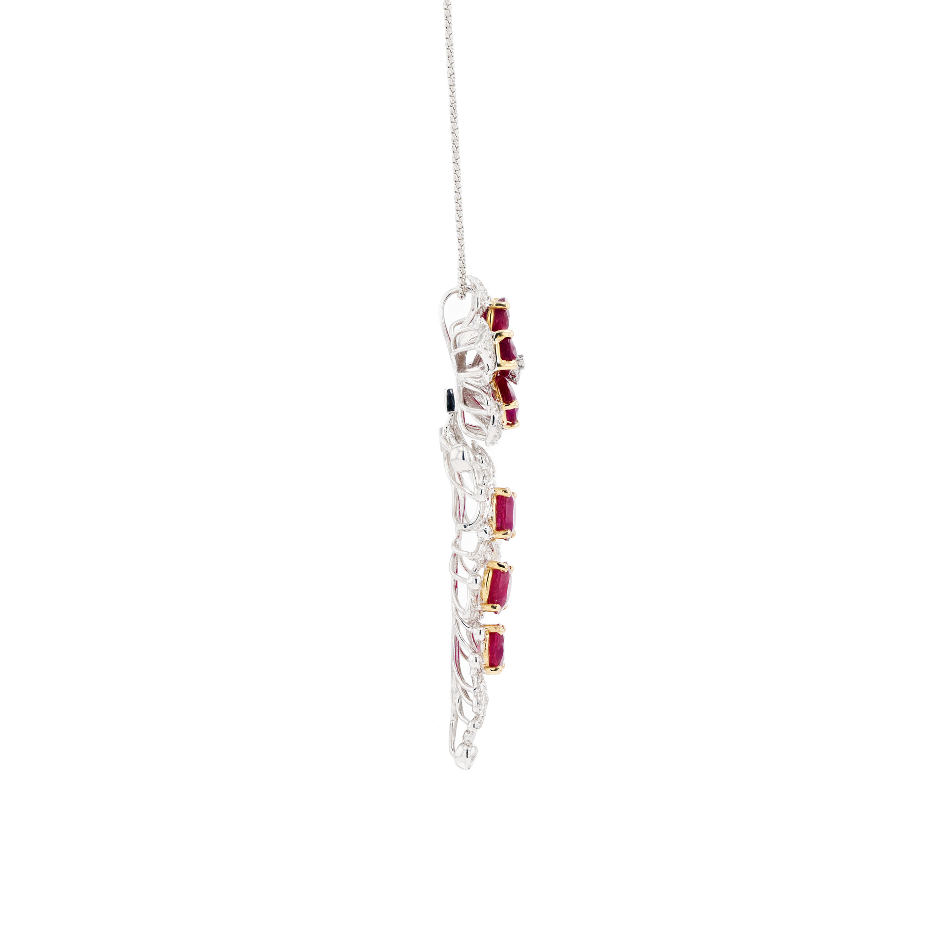18KG Natural Vivid Pigeon's Blood Red Ruby Diamond Pin/Pendant