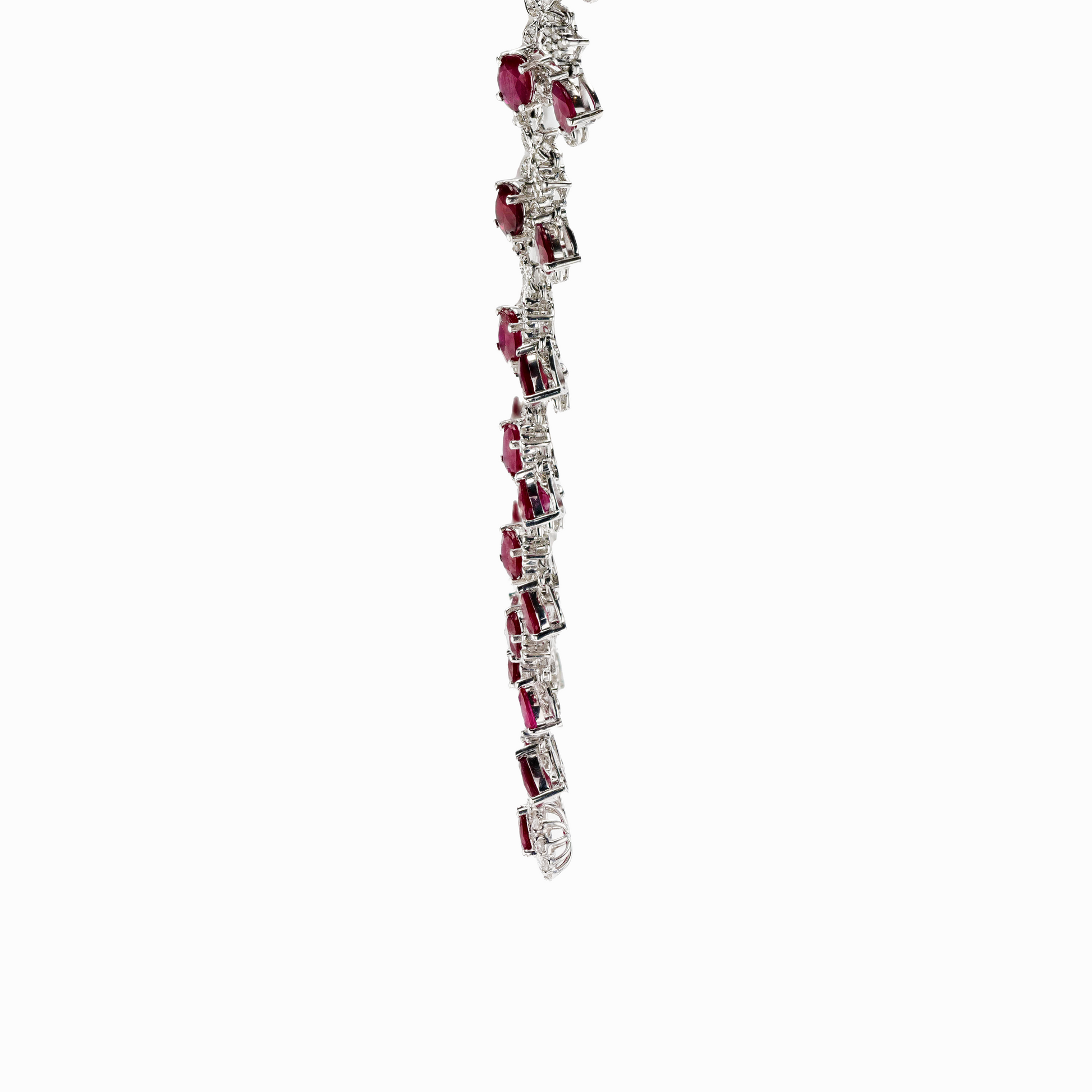 18KG Natural Vivid Pigeon's Blood Red Ruby Clear Sapphire Diamond Necklace