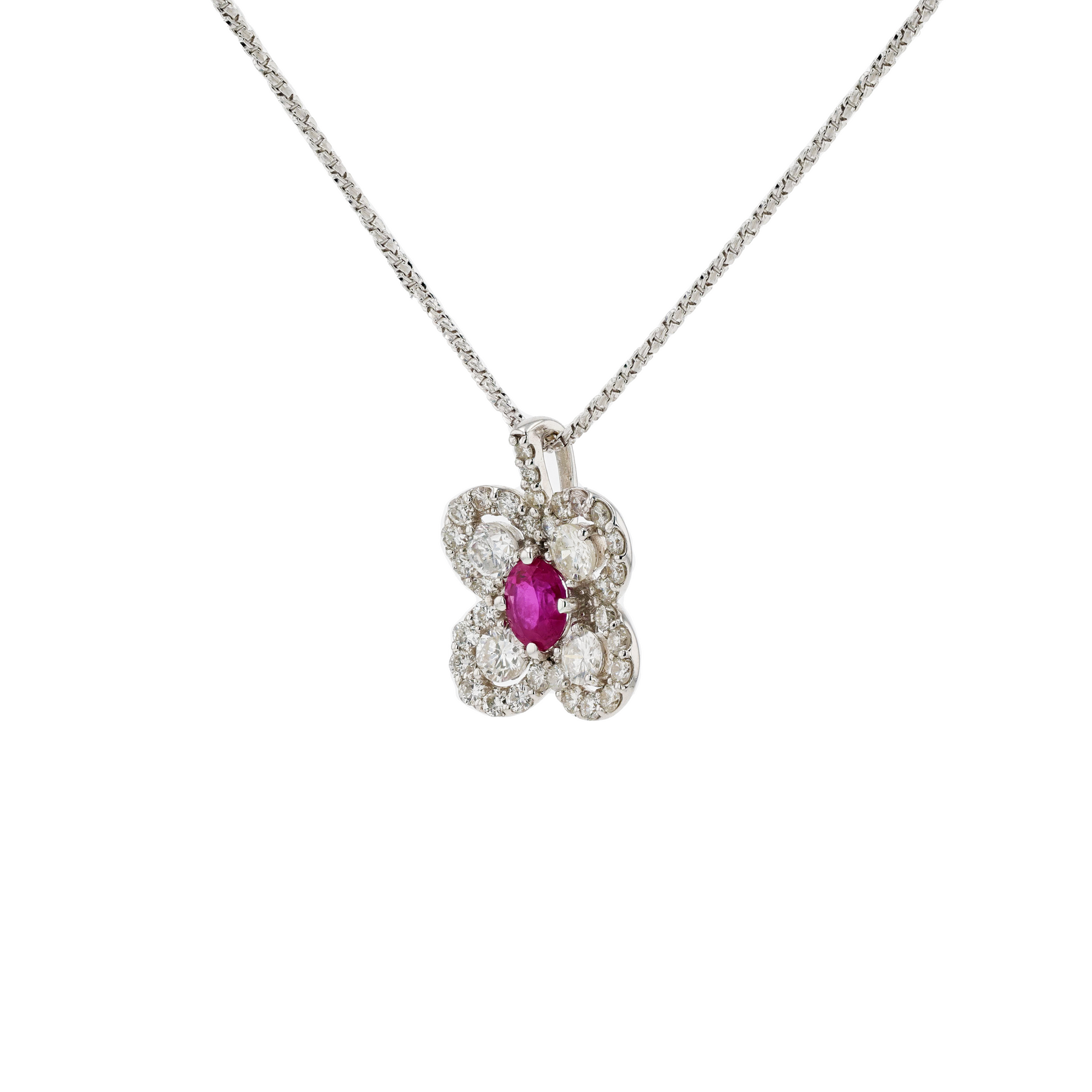 18KG Natural Unheated Vivid Pigeon's Blood Red Ruby Diamond Necklace
