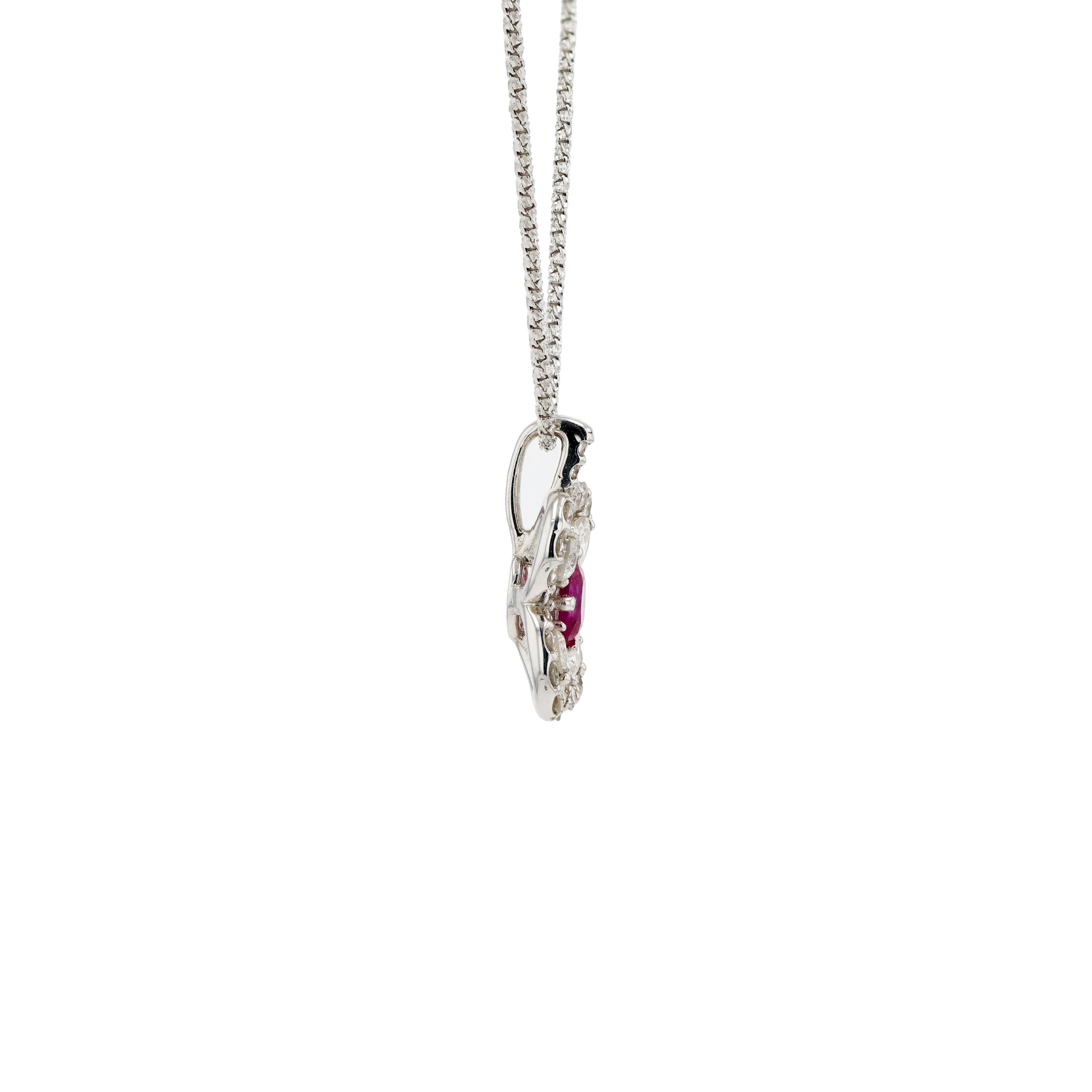18KG Natural Unheated Vivid Pigeon's Blood Red Ruby Diamond Necklace