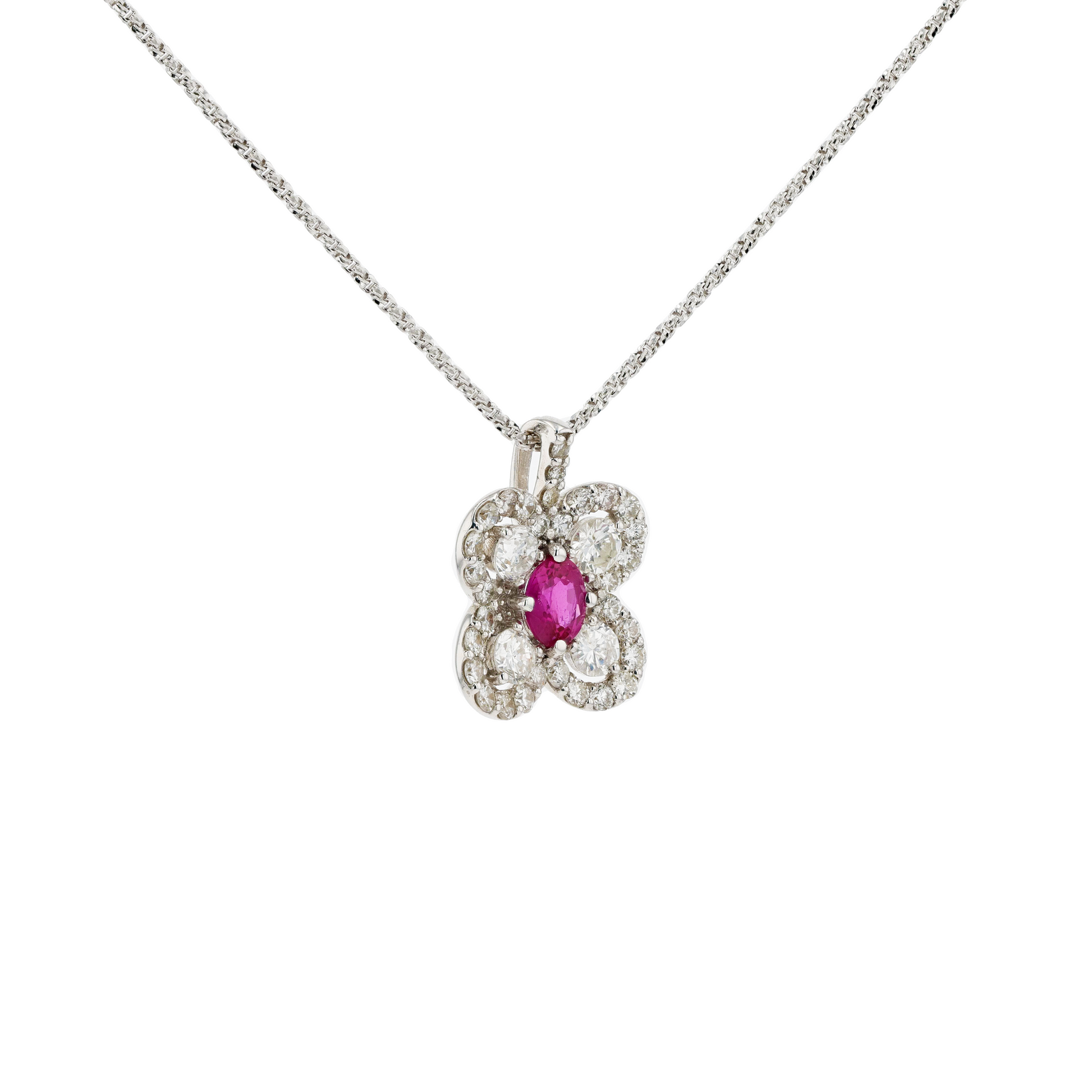 18KG Natural Unheated Vivid Pigeon's Blood Red Ruby Diamond Necklace