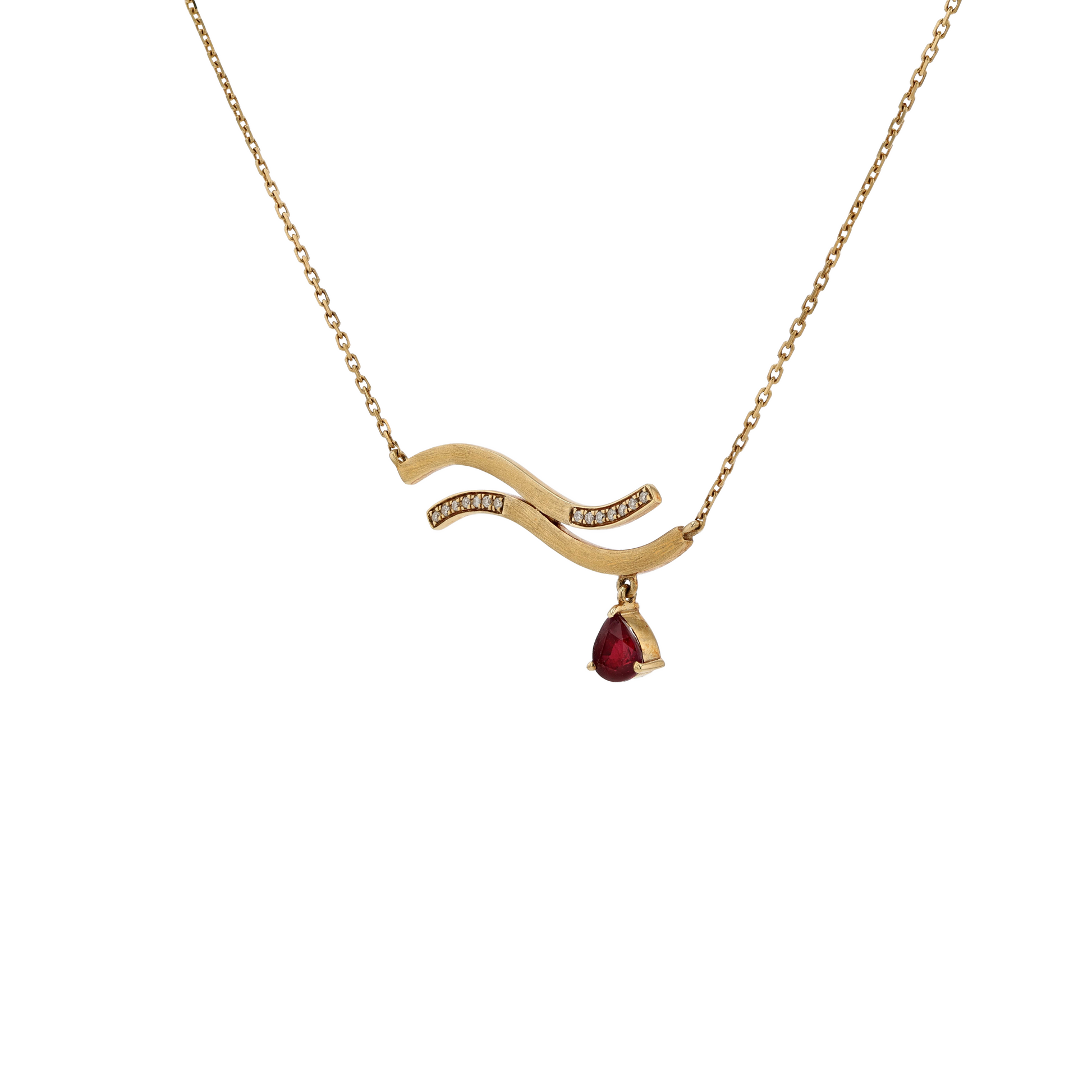 18KG Natural Unheated Vivid Pigeon's Blood Red Ruby Diamond Neckalce