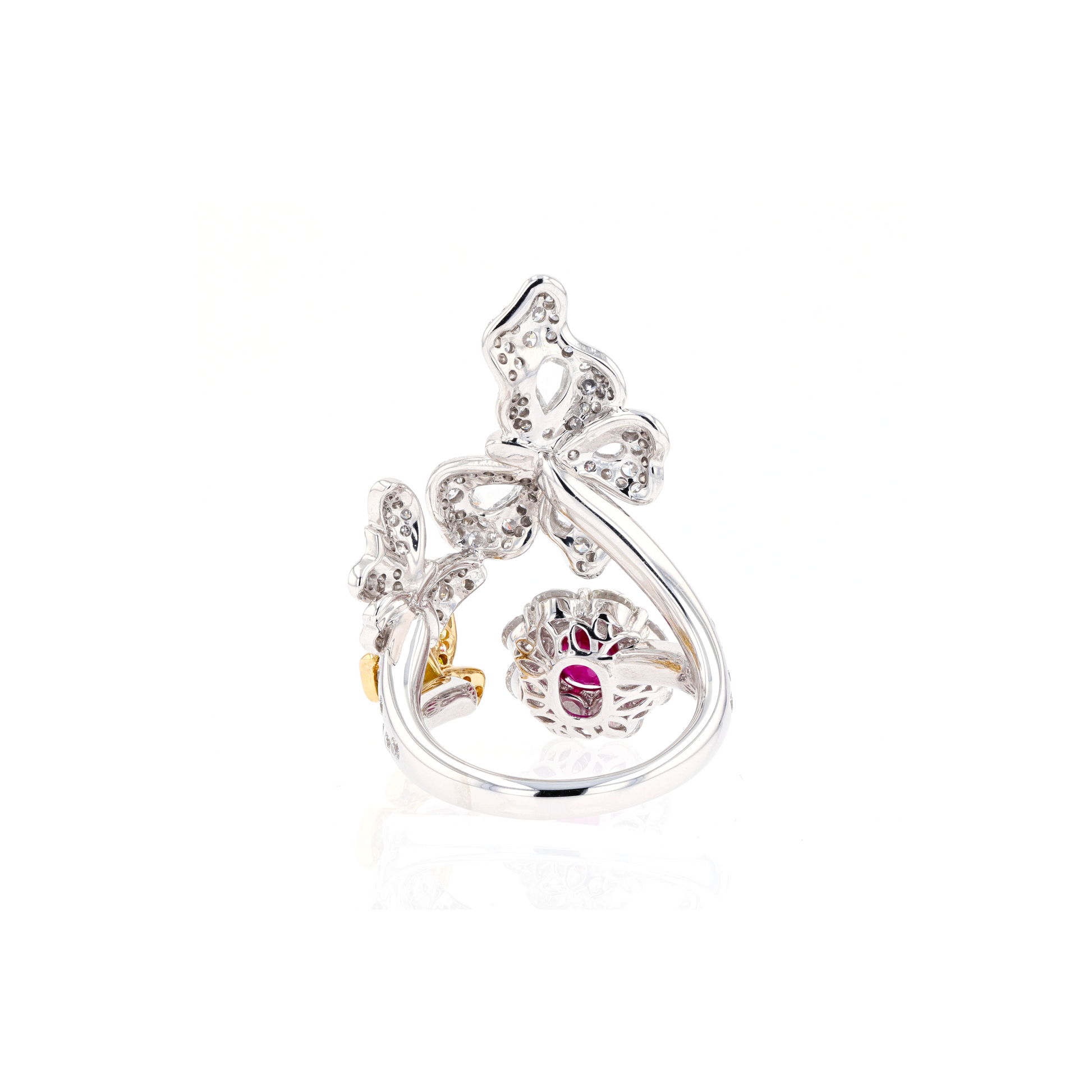 18KG Natural Unheated Vivid Pigeon's Blood Red Ruby Diamond Ring