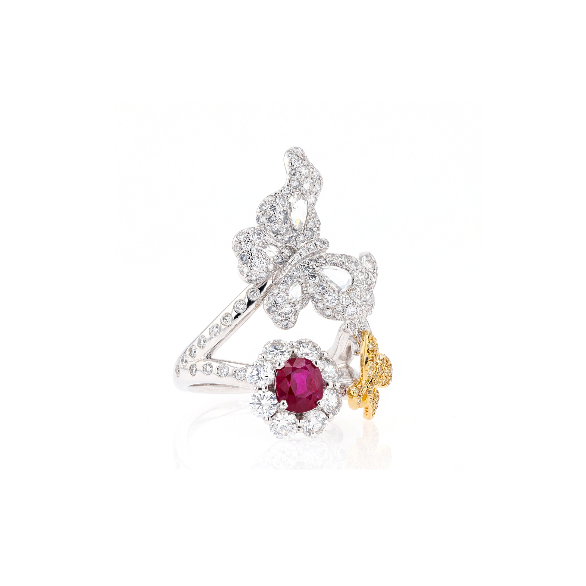 18KG Natural Unheated Vivid Pigeon's Blood Red Ruby Diamond Ring