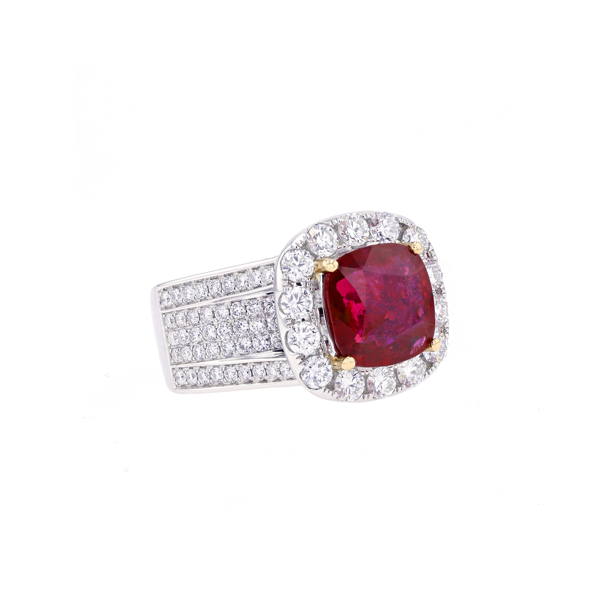 18KG Natural Unheated Vivid Pigeon's Blood Red Ruby Diamond Ring