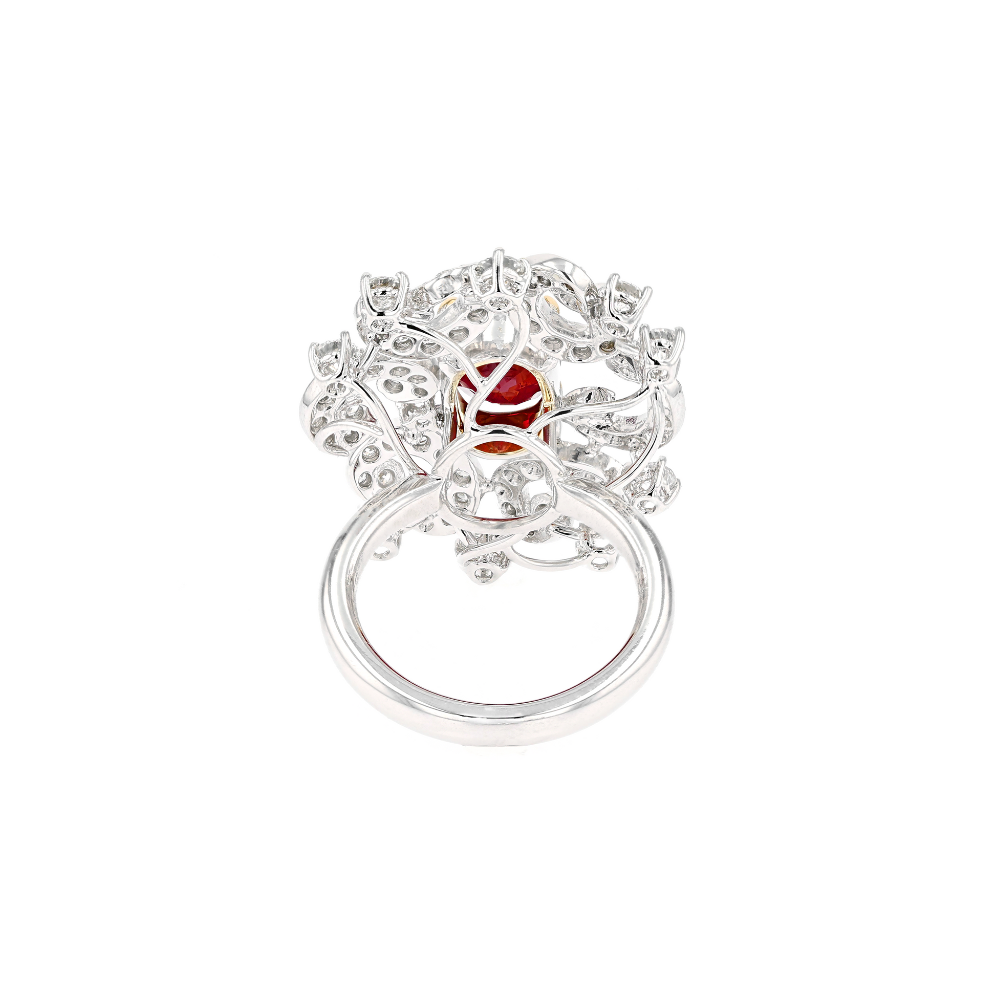 18KG Natural Unheated Vivid Pigeon's Blood Red Ruby Diamond Ring